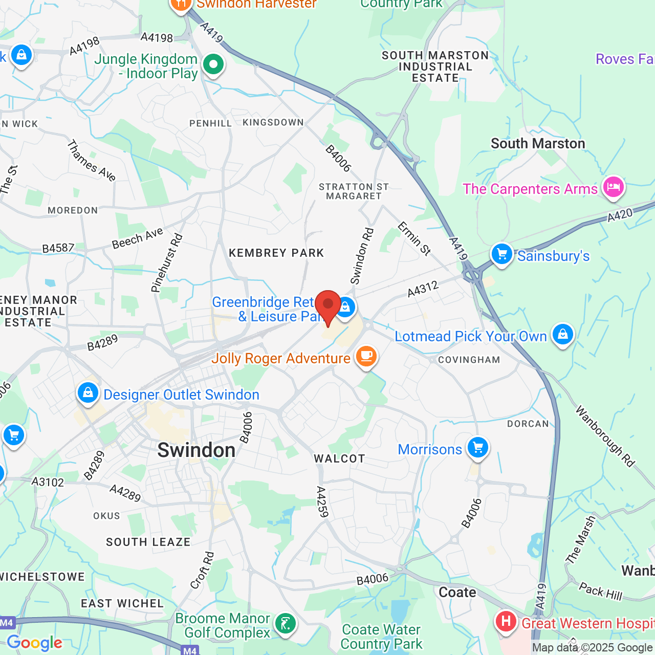 Map showing location of Garrard Way, Swindon, United Kingdom, SN3 3SQ