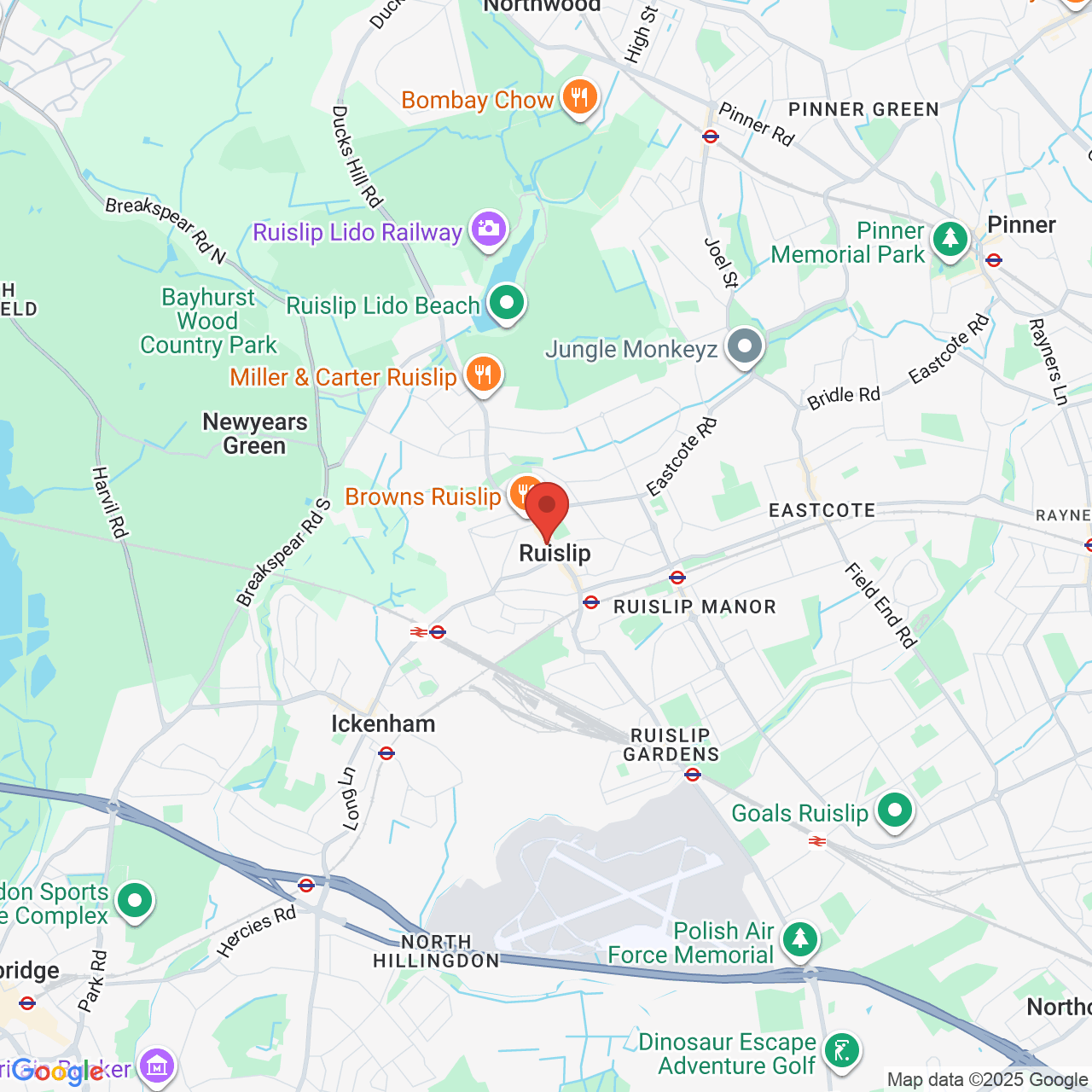 Map showing location of 58, High Street, Ruislip, United Kingdom, HA4 7AA