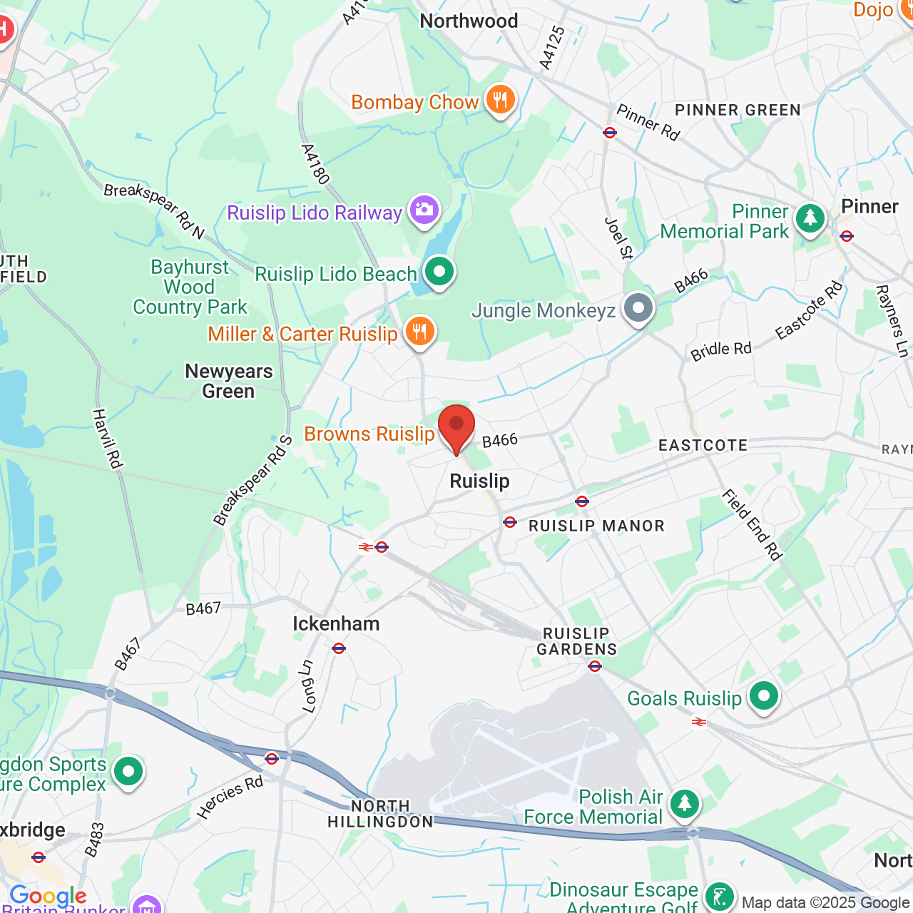 Map showing location of 79, The Oaks, Ruislip, United Kingdom, HA4 7LF