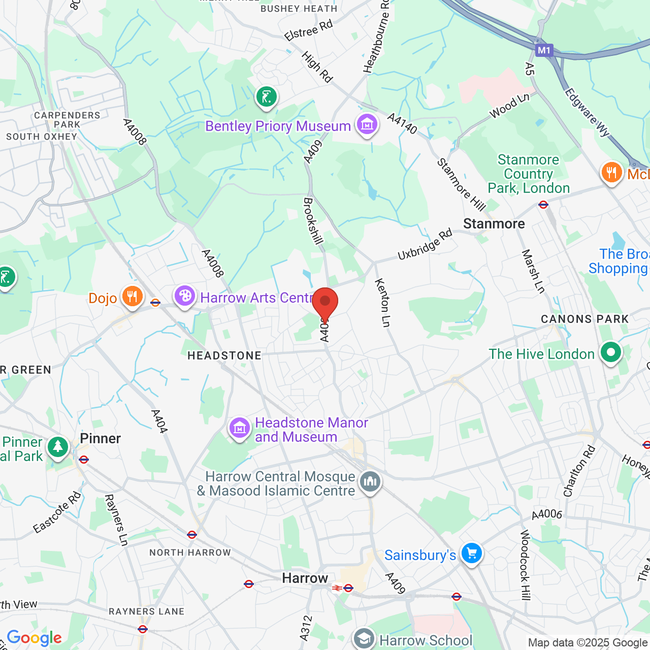 Map showing location of High Road, Harrow, United Kingdom, HA3 6HE