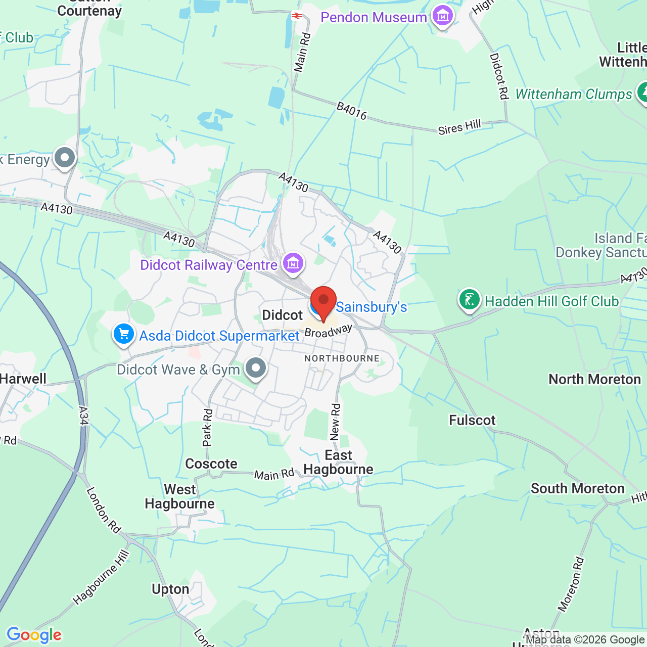 Map showing location of The Orchard Shopping Centre, 20 Station Road, Didcot, United Kingdom, OX117LL