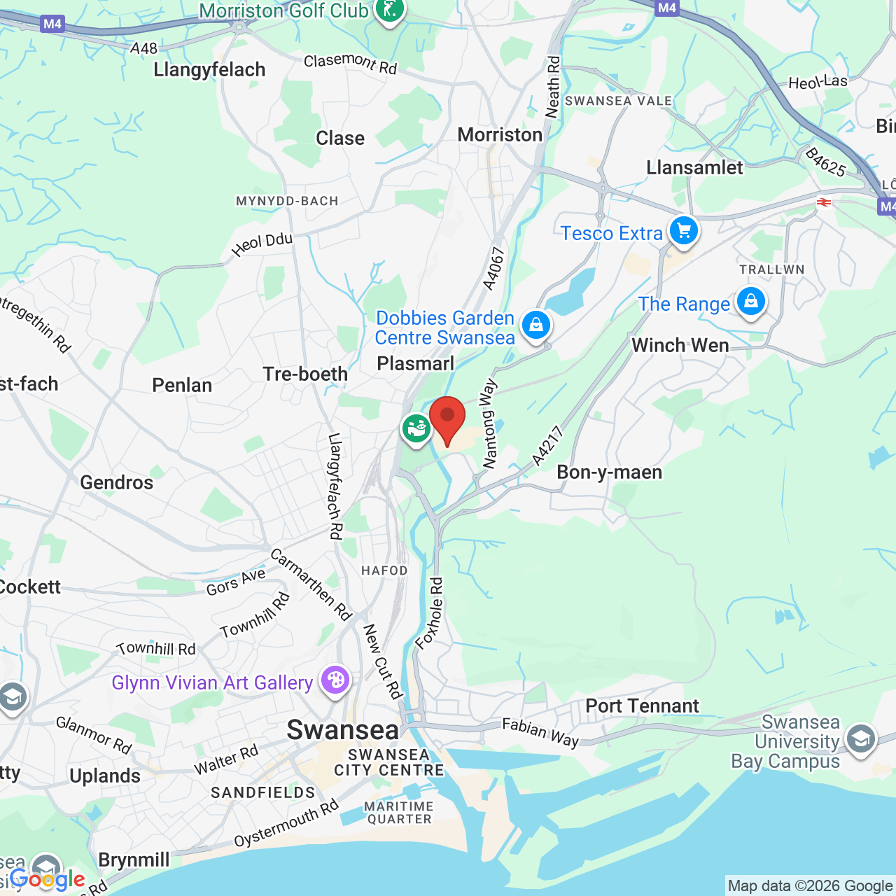 Map showing location of Brunel Way, Bon-y-maen, United Kingdom, SA1 7BP