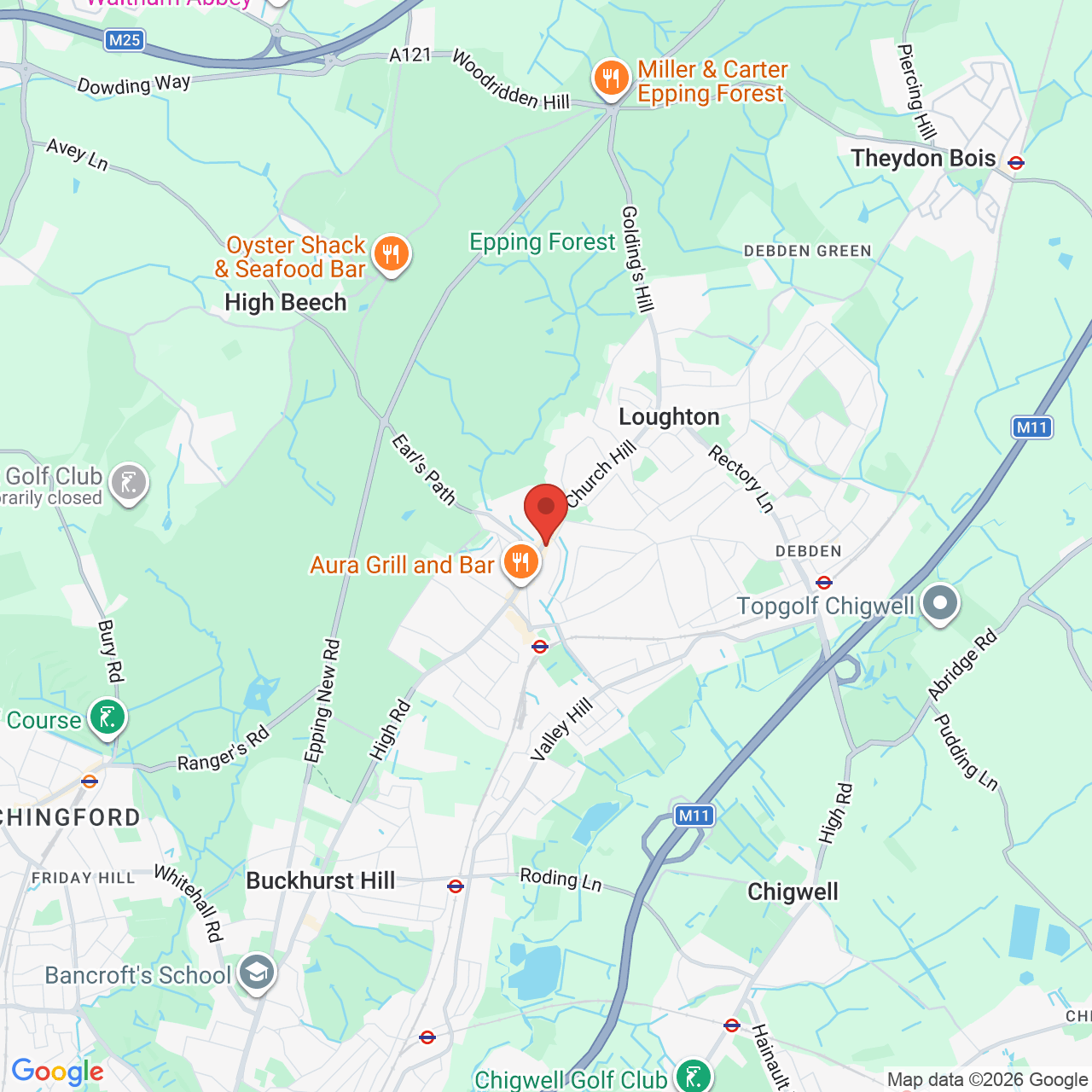 Map showing location of 241, High Road, Loughton, United Kingdom, IG10 1AD