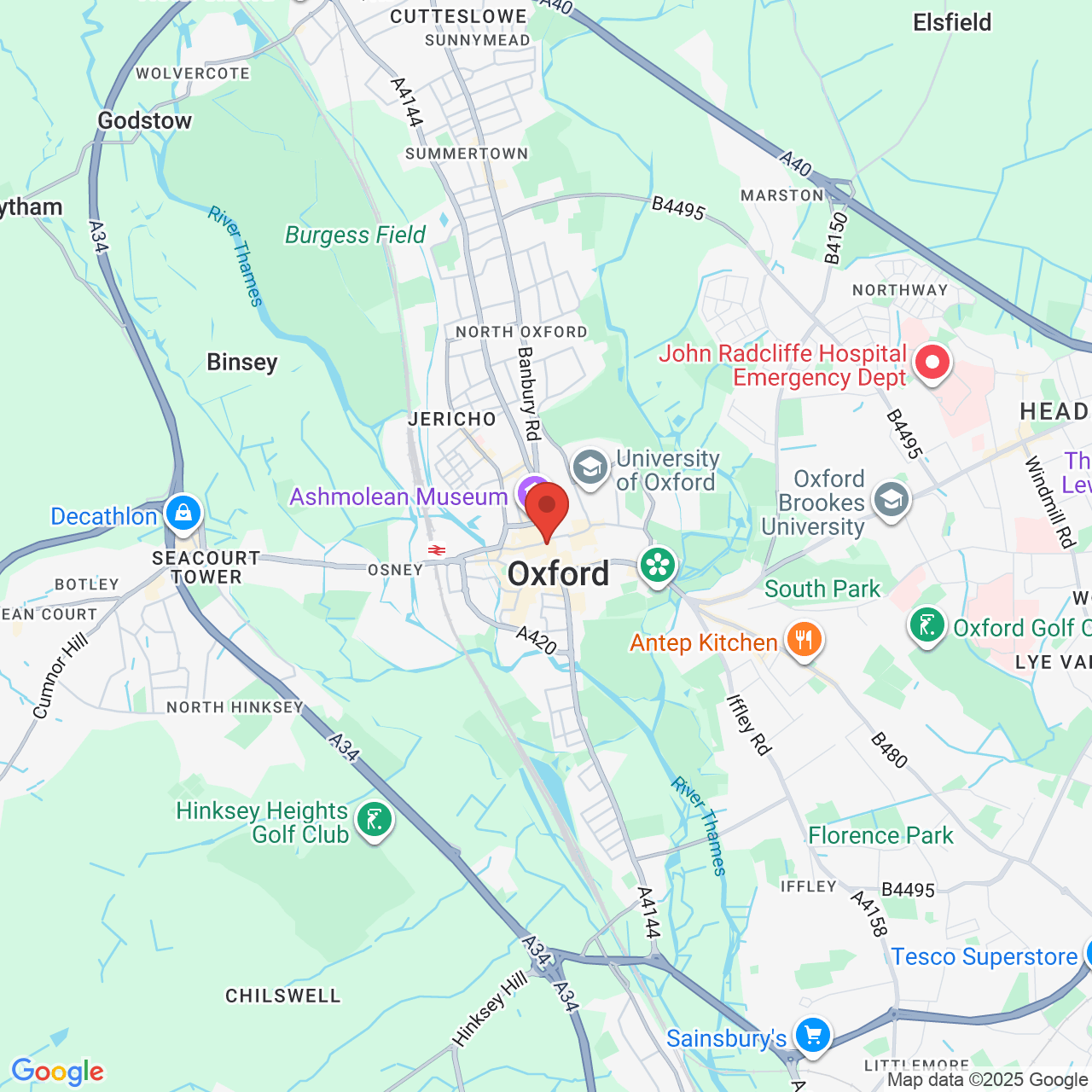 Map showing location of 35, Cornmarket Street, Oxford, United Kingdom, OX1 3EZ
