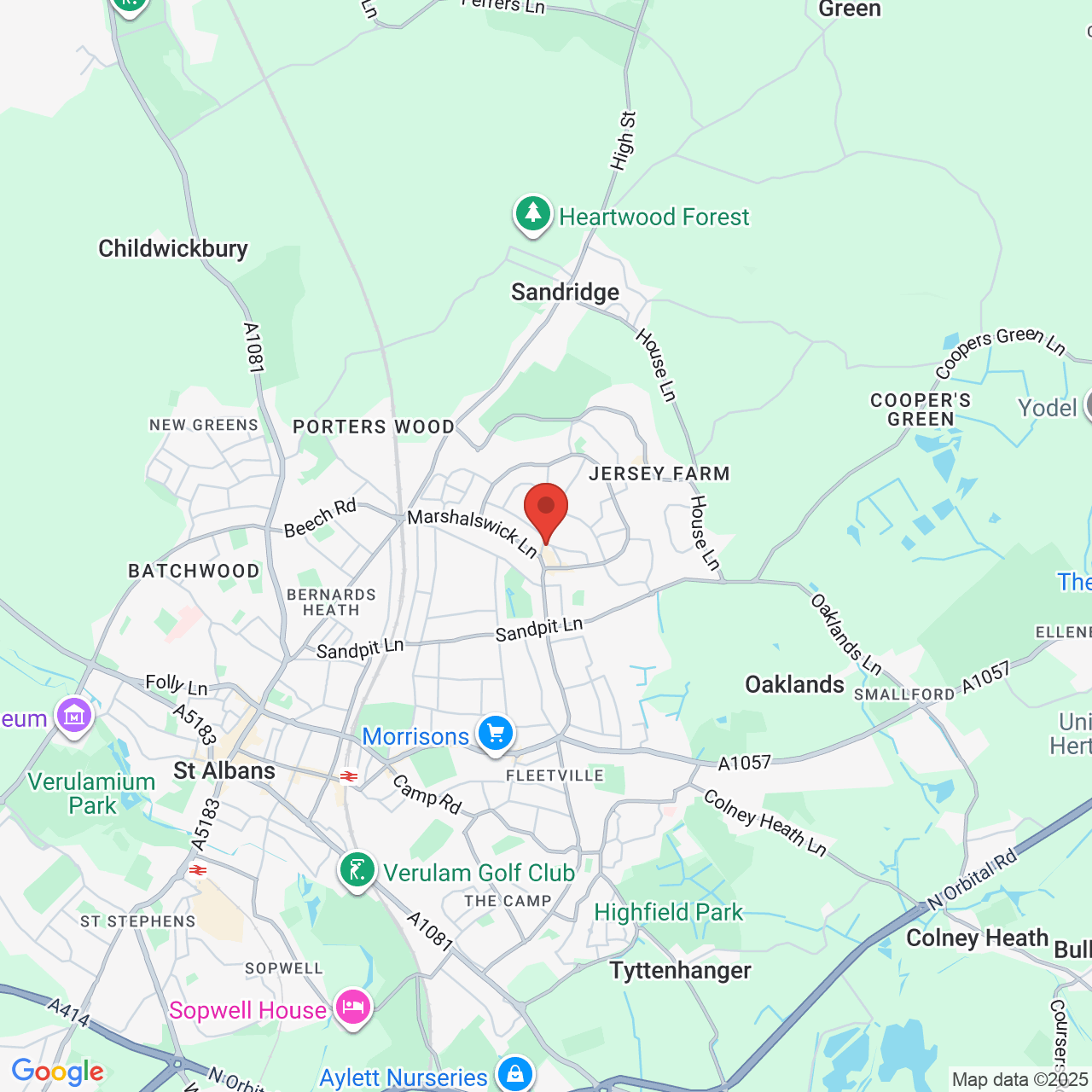 Map showing location of 1, The Quadrant, St Albans, United Kingdom, AL4 9RA