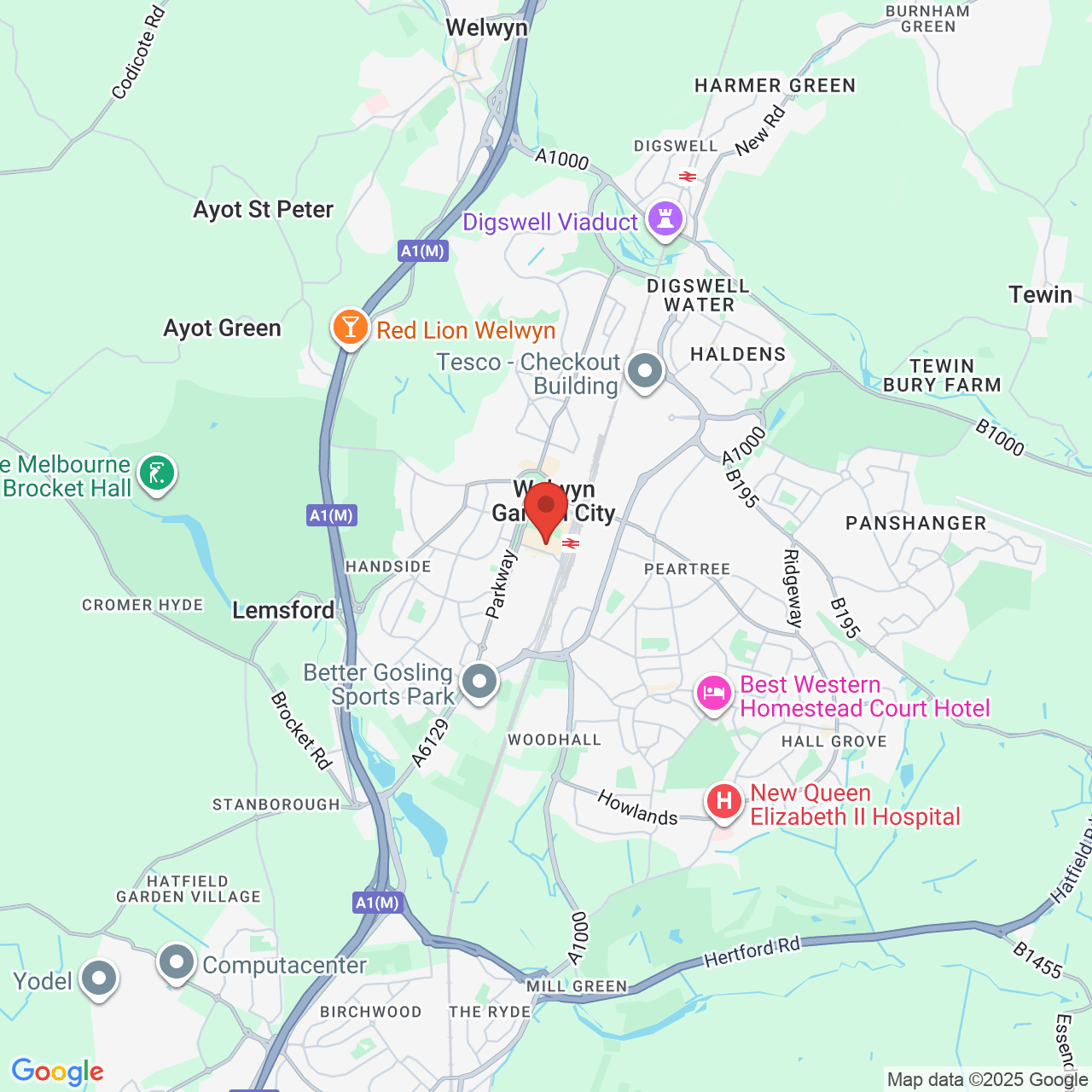 Map showing location of 46, Fretherne Road, Welwyn Garden City, United Kingdom, AL8 6PS