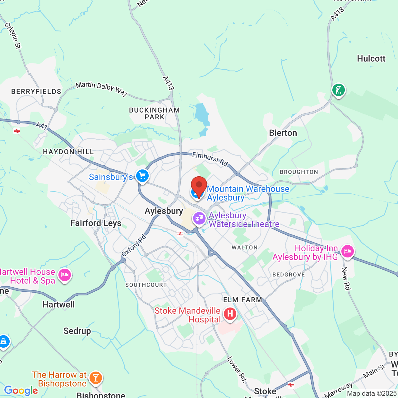 Map showing location of Cambridge Street, Aylesbury, United Kingdom, HP20 1BA