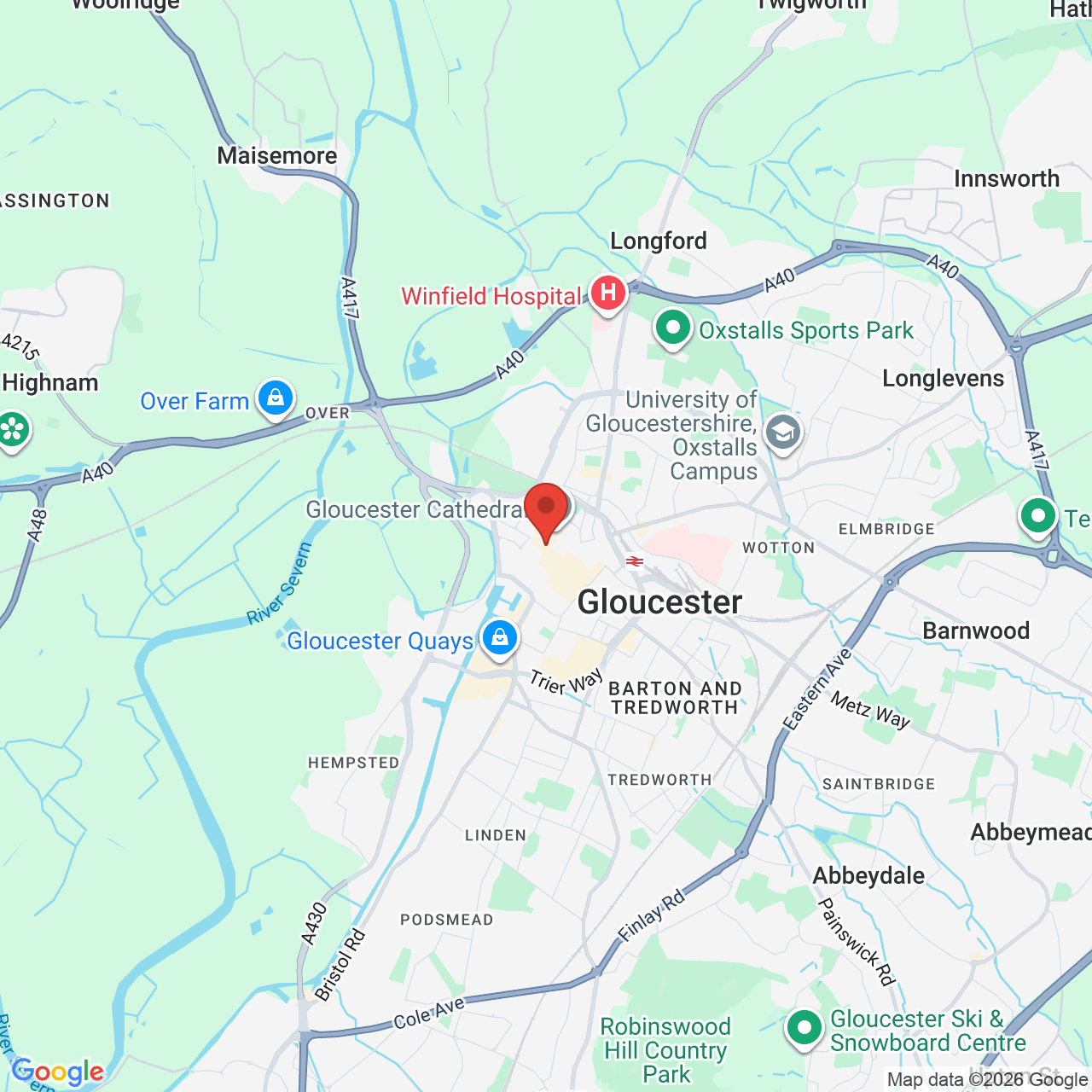 Map showing location of 50 Westgate Street, Gloucester, United Kingdom, GL1 2NF