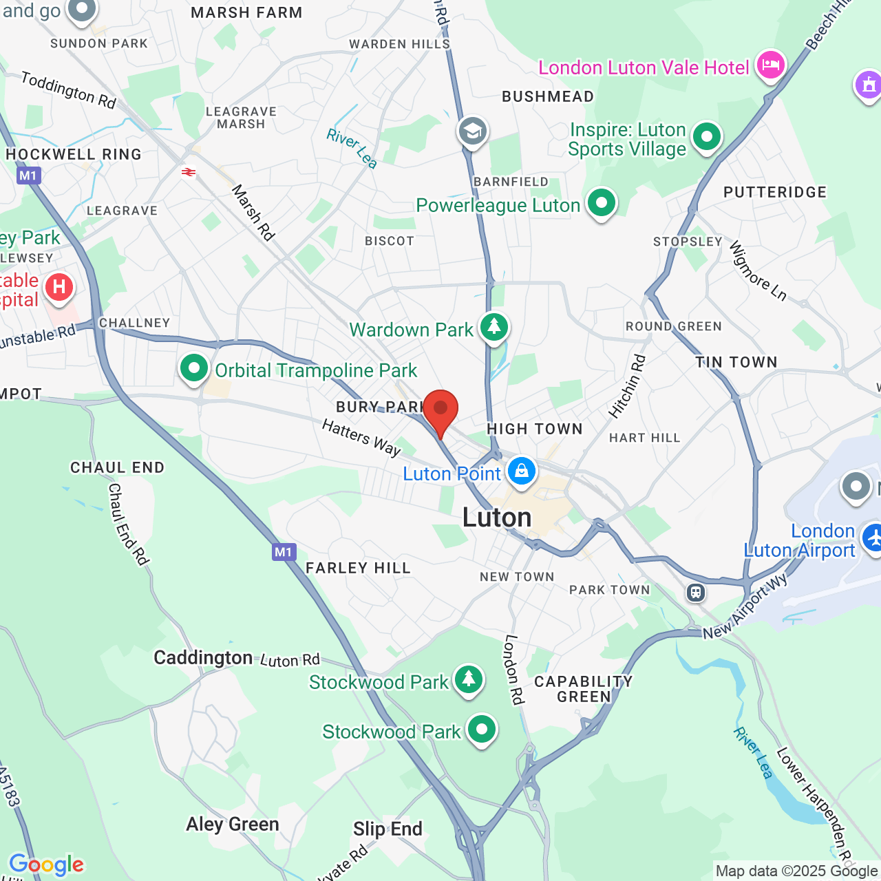 Map showing location of 92, Dunstable Road, Luton, United Kingdom, LU1 1EH