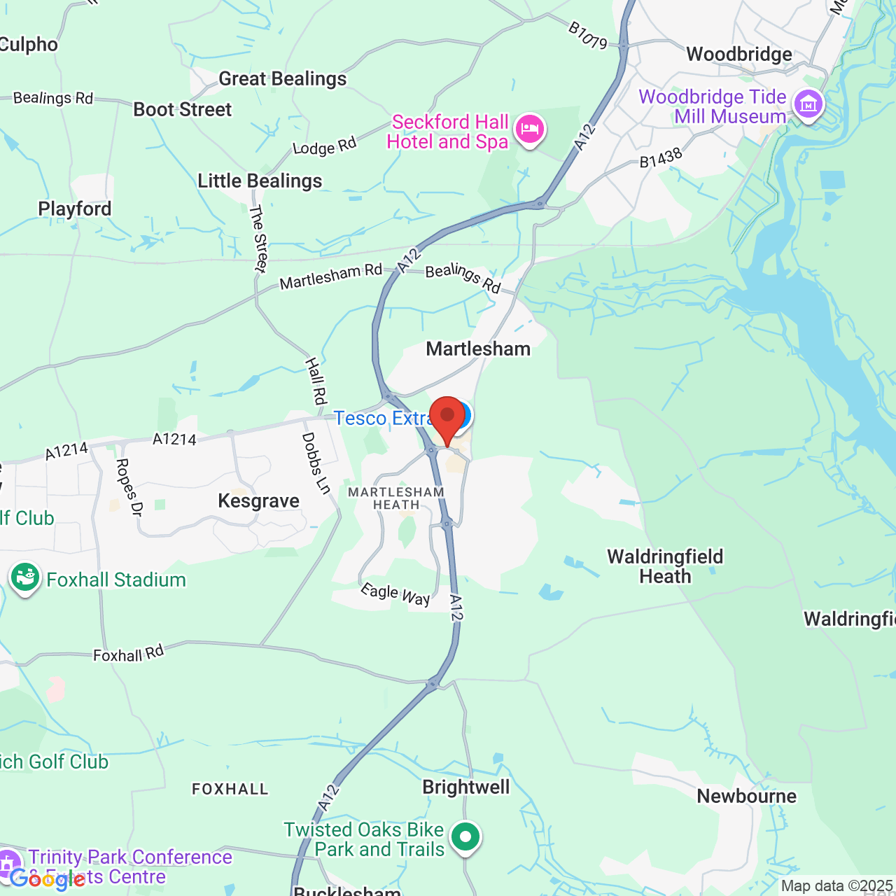 Map showing location of Anson Road, Martlesham, United Kingdom, IP5 3RA