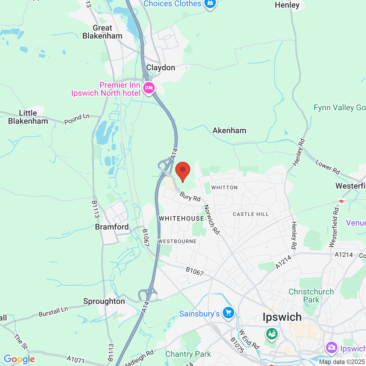 Map showing location of Anglia Parkway South, Ipswich, United Kingdom, IP1 5QP