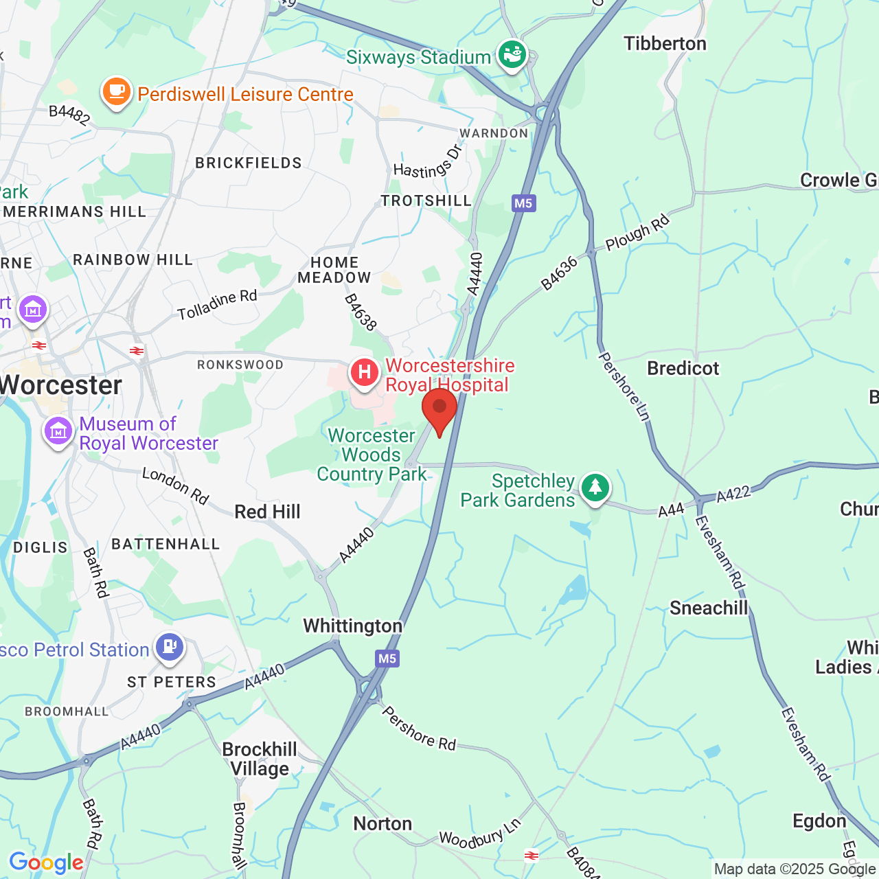 Map showing location of 17, Horn Hill Road, Worcester, United Kingdom, WR4 0SX