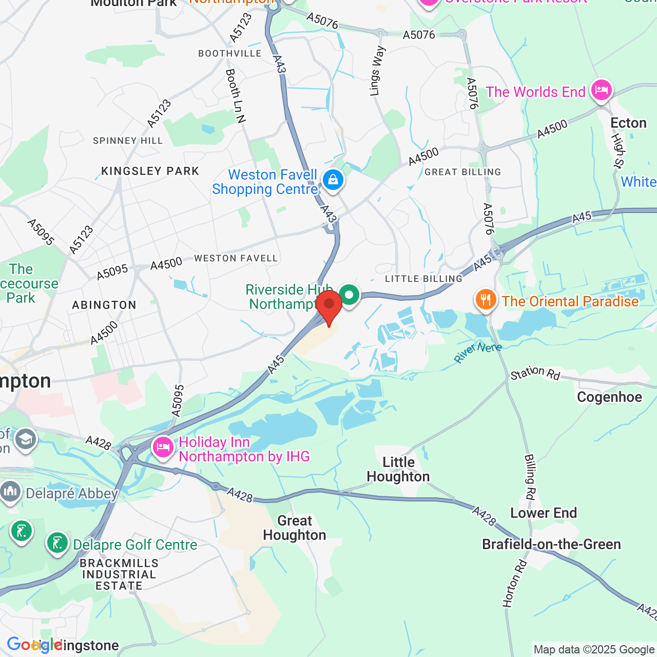Map showing location of Marquee Drive, Northampton, United Kingdom, NN3 9HY