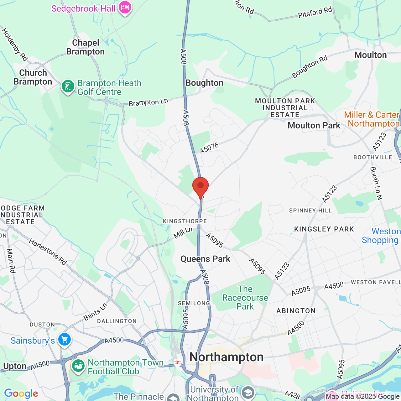 Map showing location of 12, Alexander Terrace, Kingsthorpe, United Kingdom, NN2 7SJ