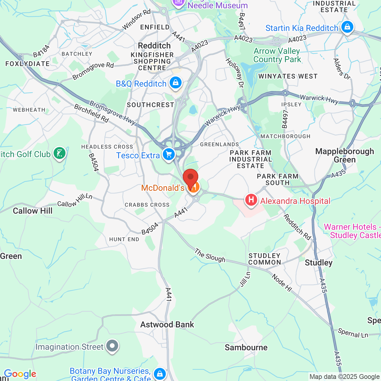 Map showing location of Clews Road, Redditch, United Kingdom, B98 7ST