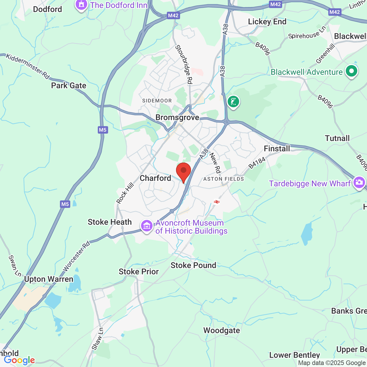 Map showing location of Charford Road, Bromsgrove, United Kingdom, B60 3NJ