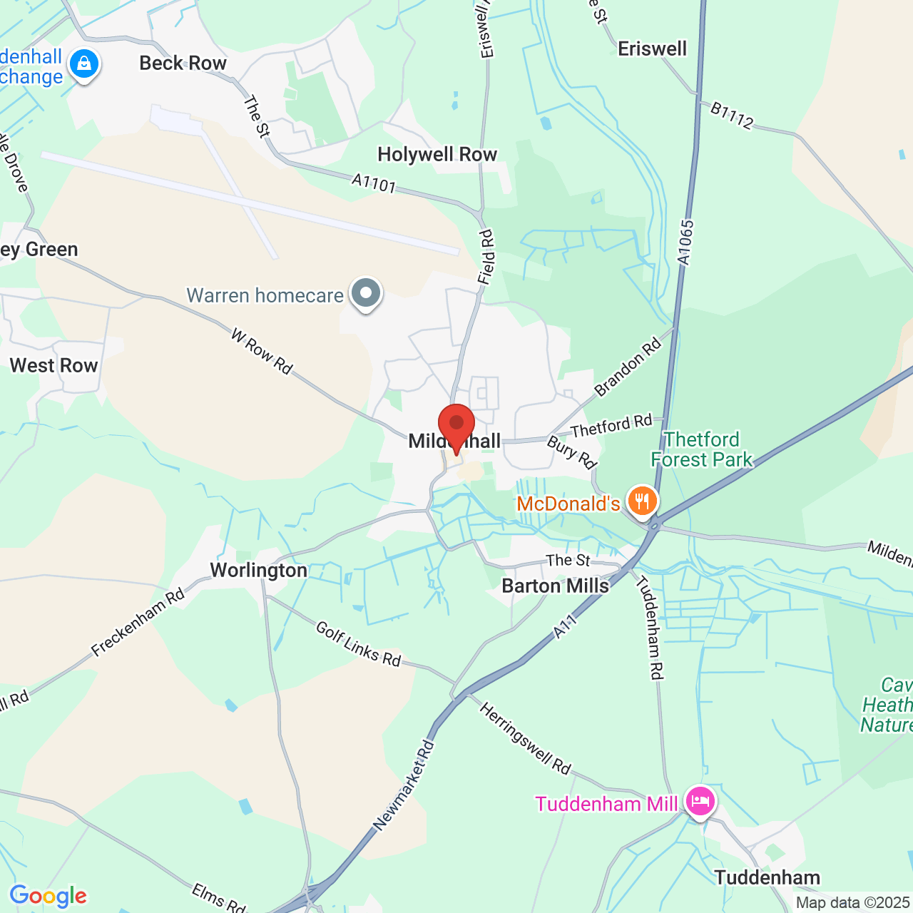 Map showing location of 14, Market Place, Mildenhall, United Kingdom, IP28 7EF