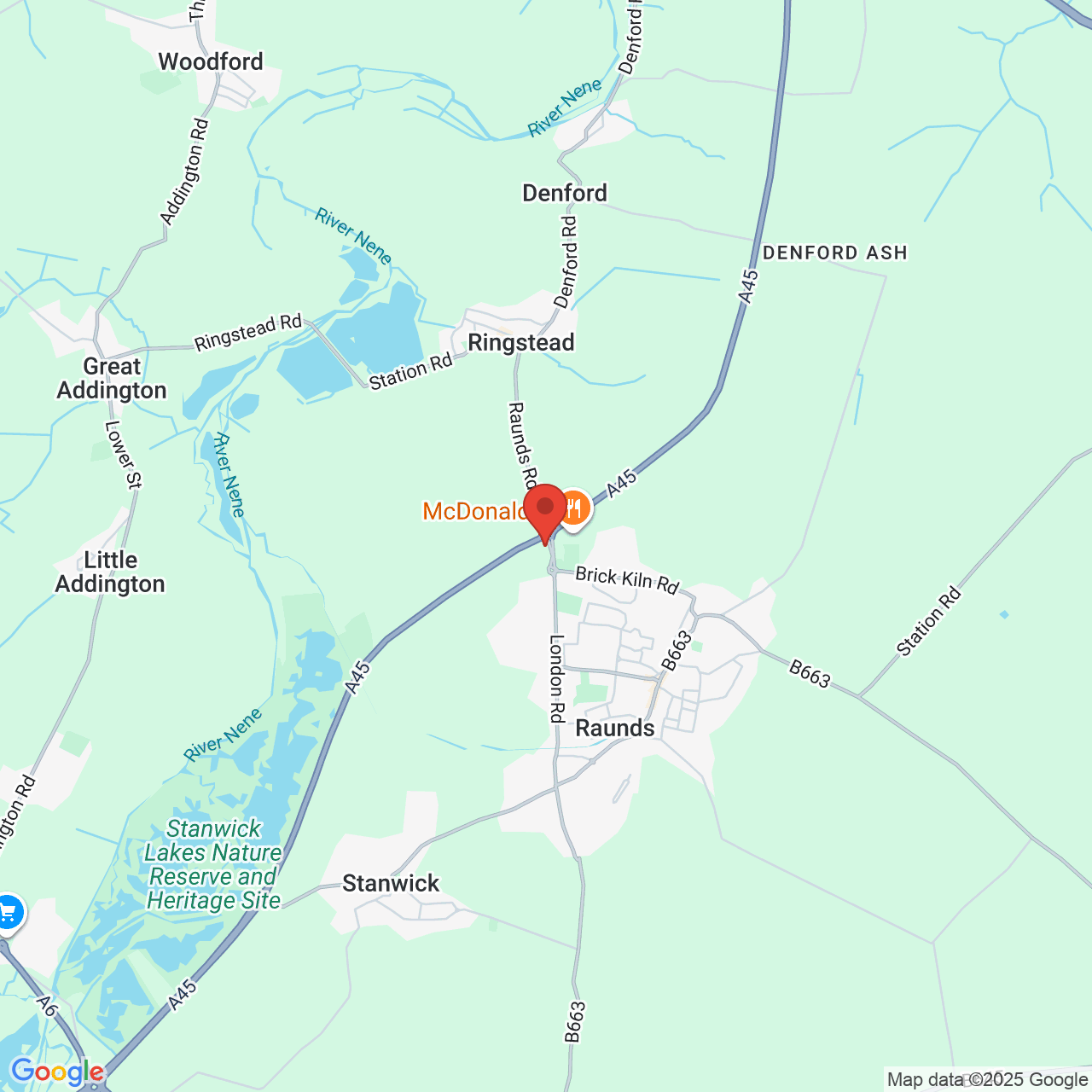 Map showing location of London Road, Raunds, United Kingdom, NN9 6DB
