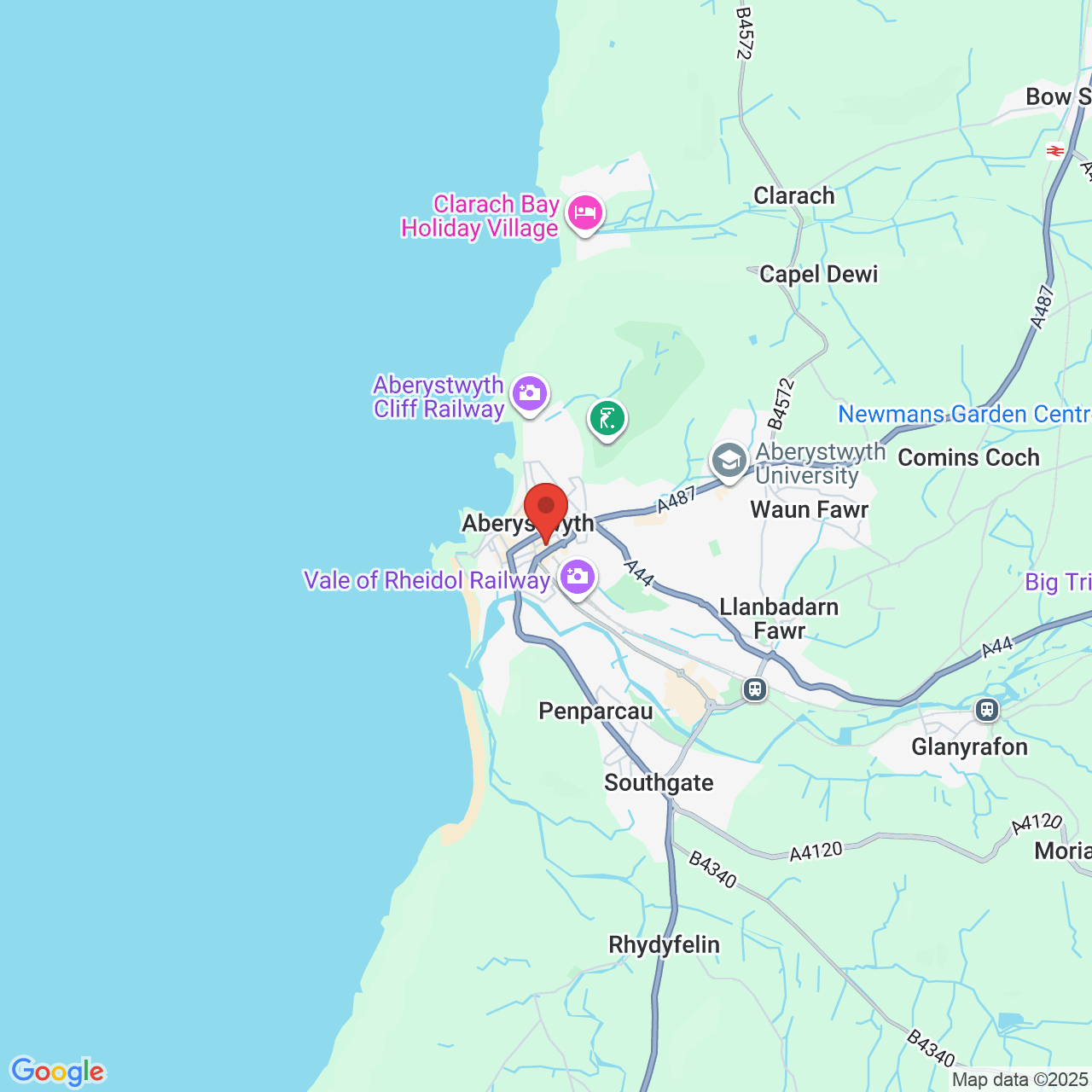 Map showing location of 8 Terrace Rd, Aberystwyth, United Kingdom, SY23 1NY