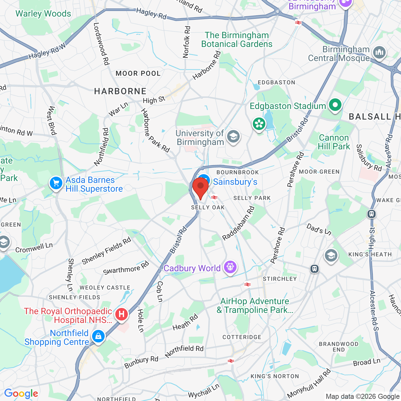 Map showing location of Birmingham, United Kingdom