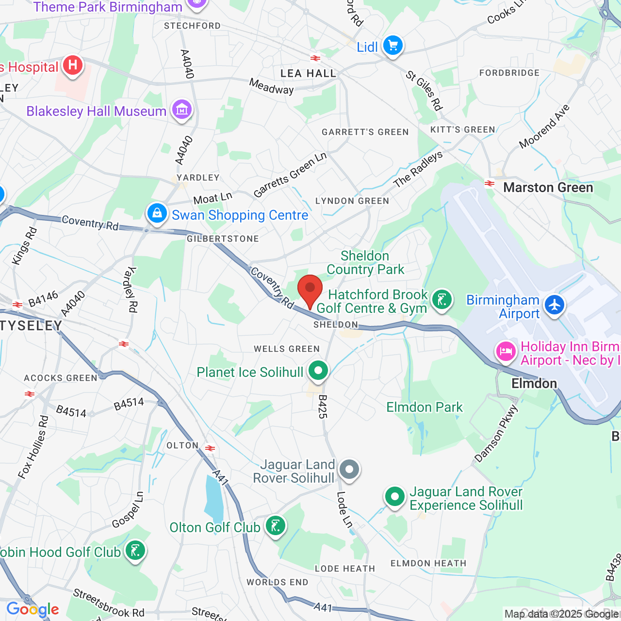 Map showing location of 2104, Coventry Road, Sheldon, United Kingdom, B26 3JA