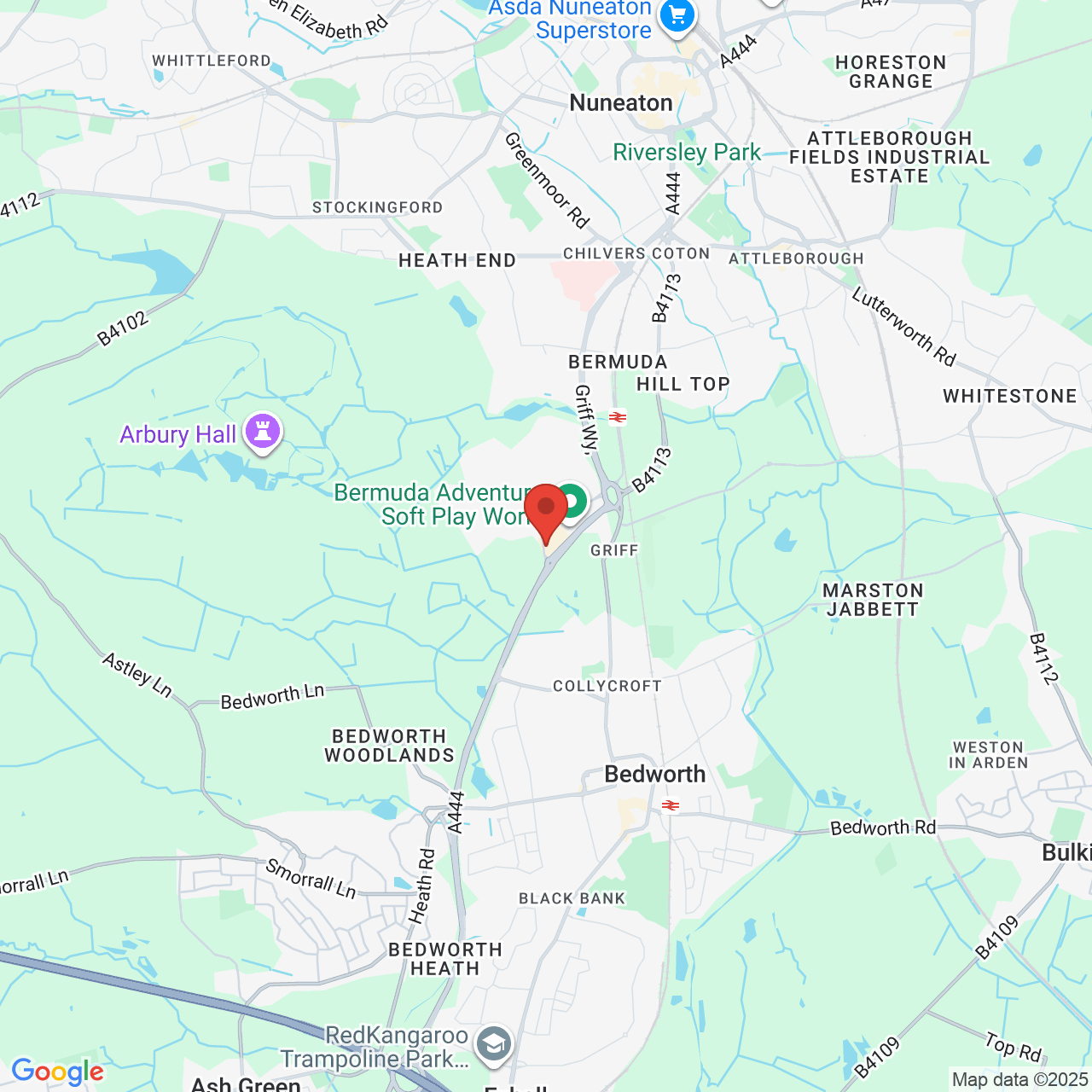 Map showing location of Walsingham Drive, Nuneaton, United Kingdom, CV10 7RG
