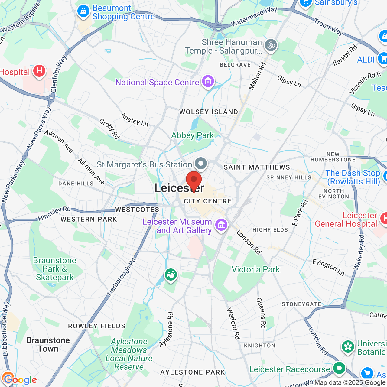 Map showing location of 37–41, High Street, Leicester, United Kingdom, LE1 4FP