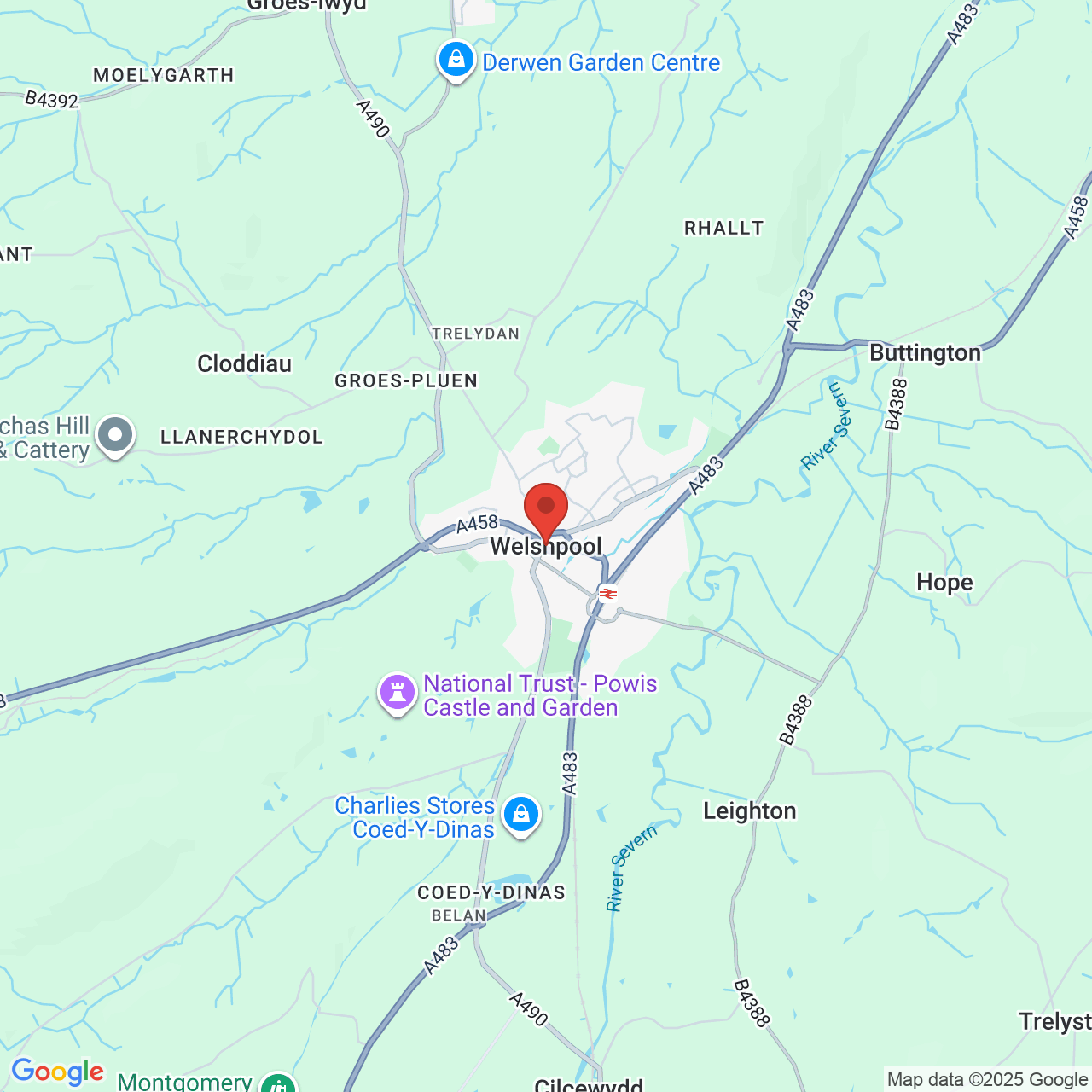 Map showing location of Unit 1 MOORS FARM LAND OFF RHALLT LANE, Welshpool, United Kingdom, SY21 9JP