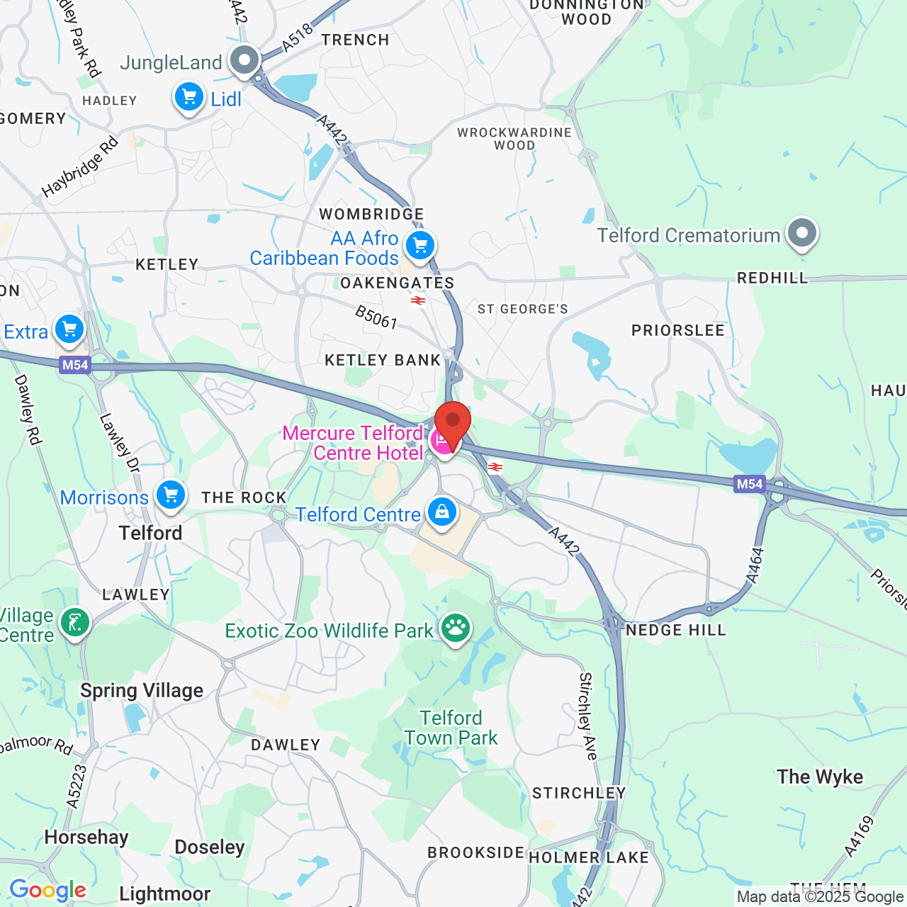 Map showing location of Rampart Way, Overdale,, Telford, United Kingdom, TF3 4NA