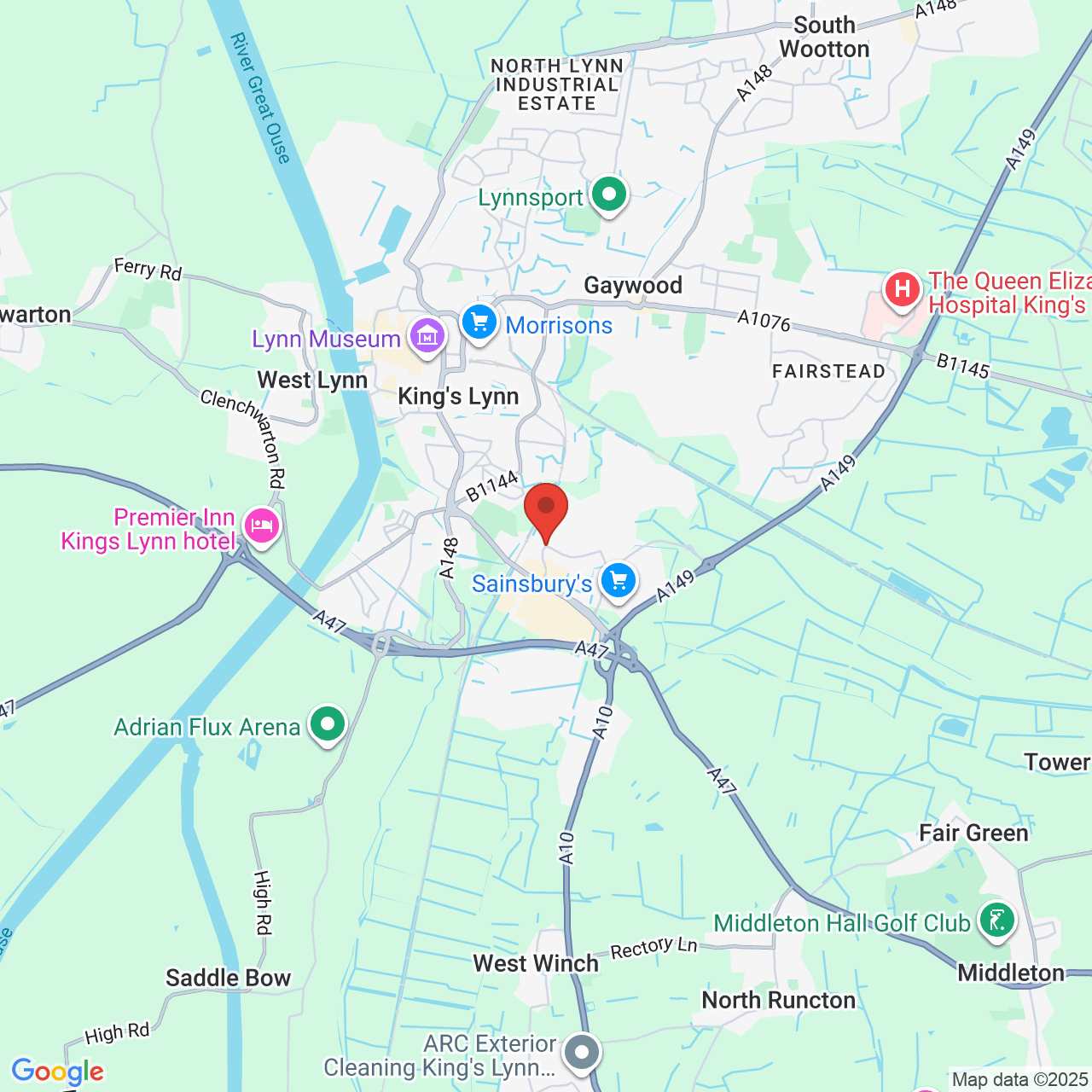 Map showing location of Hansa Road, King's Lynn, United Kingdom, PE30