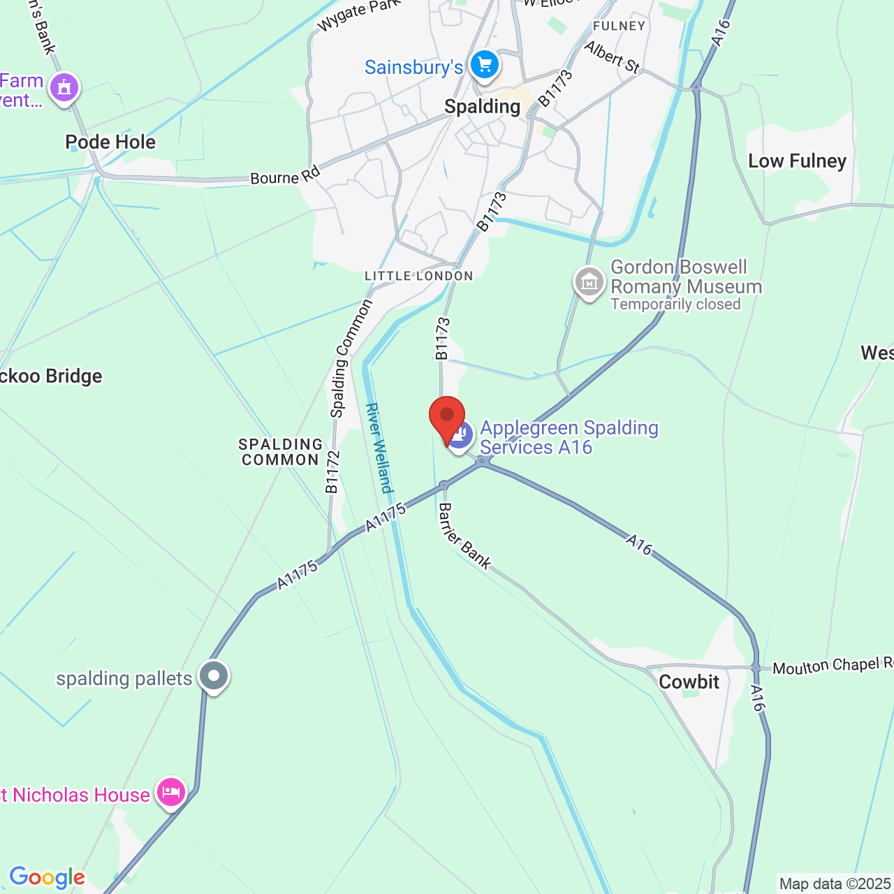 Map showing location of 1, Goodison Road, Spalding, United Kingdom, PE12 6FY