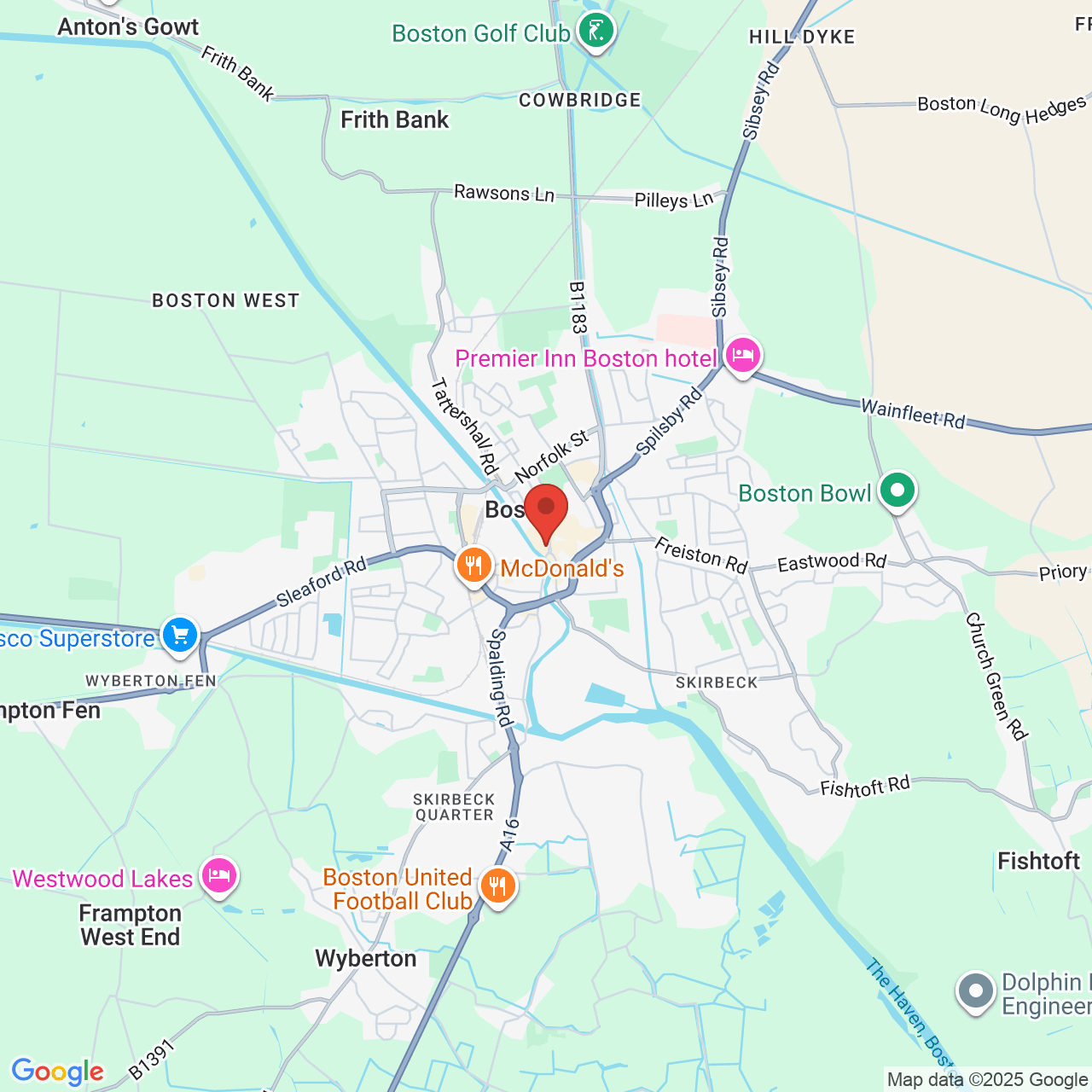 Map showing location of 42, Market Place, Boston, United Kingdom, PE21 6NH