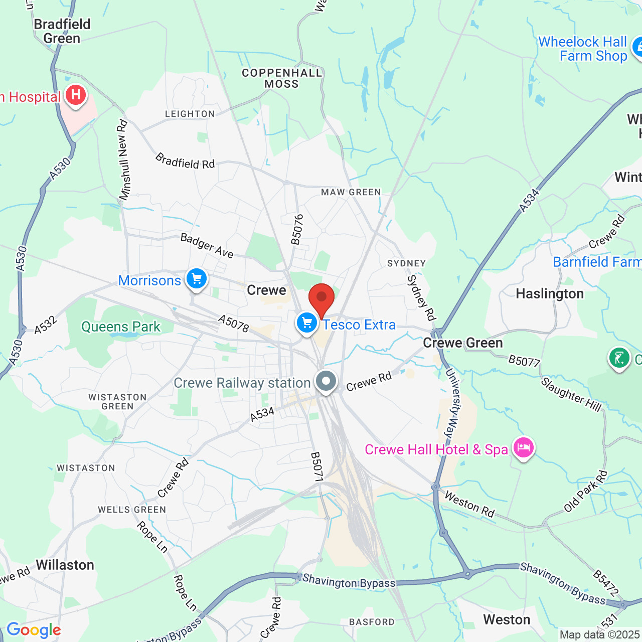 Map showing location of 11 Earle St, Crewe, United Kingdom, CW1 2RP