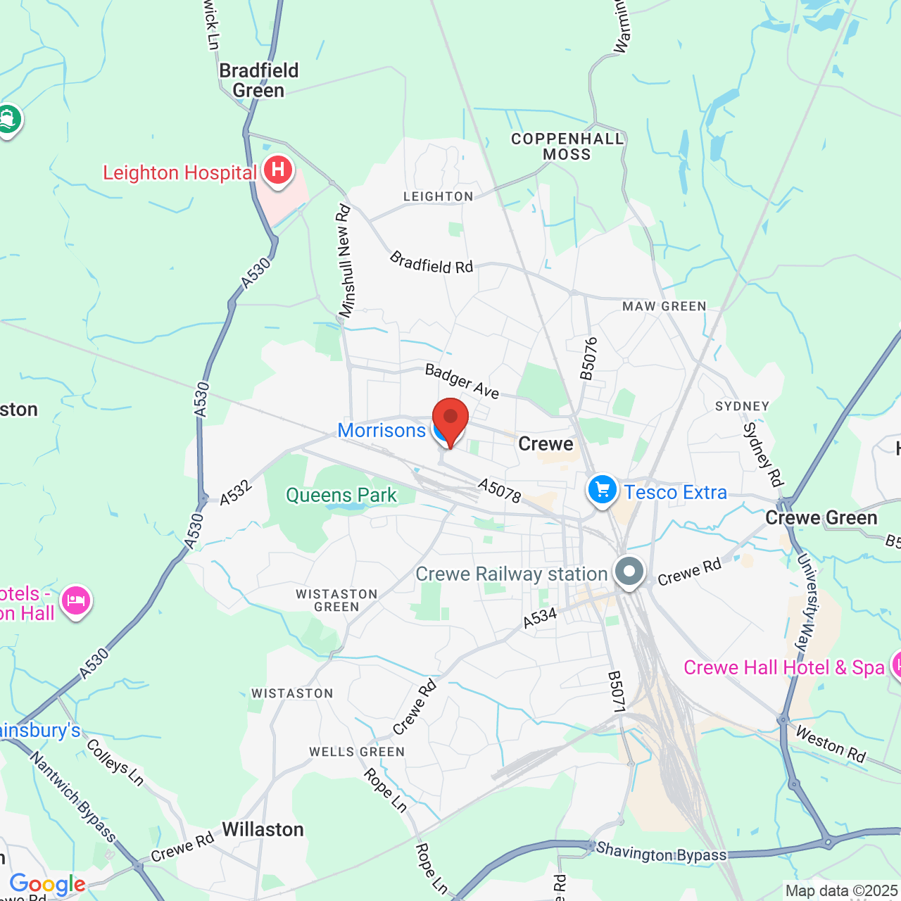 Map showing location of 159 Richard Moon St, Crewe, United Kingdom,  CW1 3AS