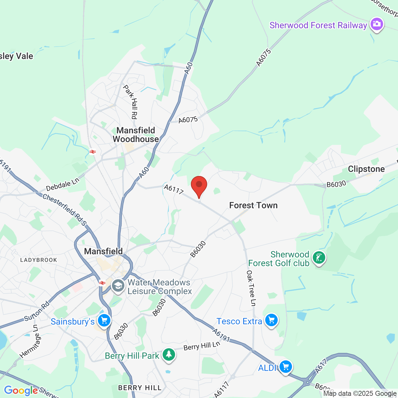 Map showing location of Old Mill Lane, Forest Town, United Kingdom, NG19 0HA