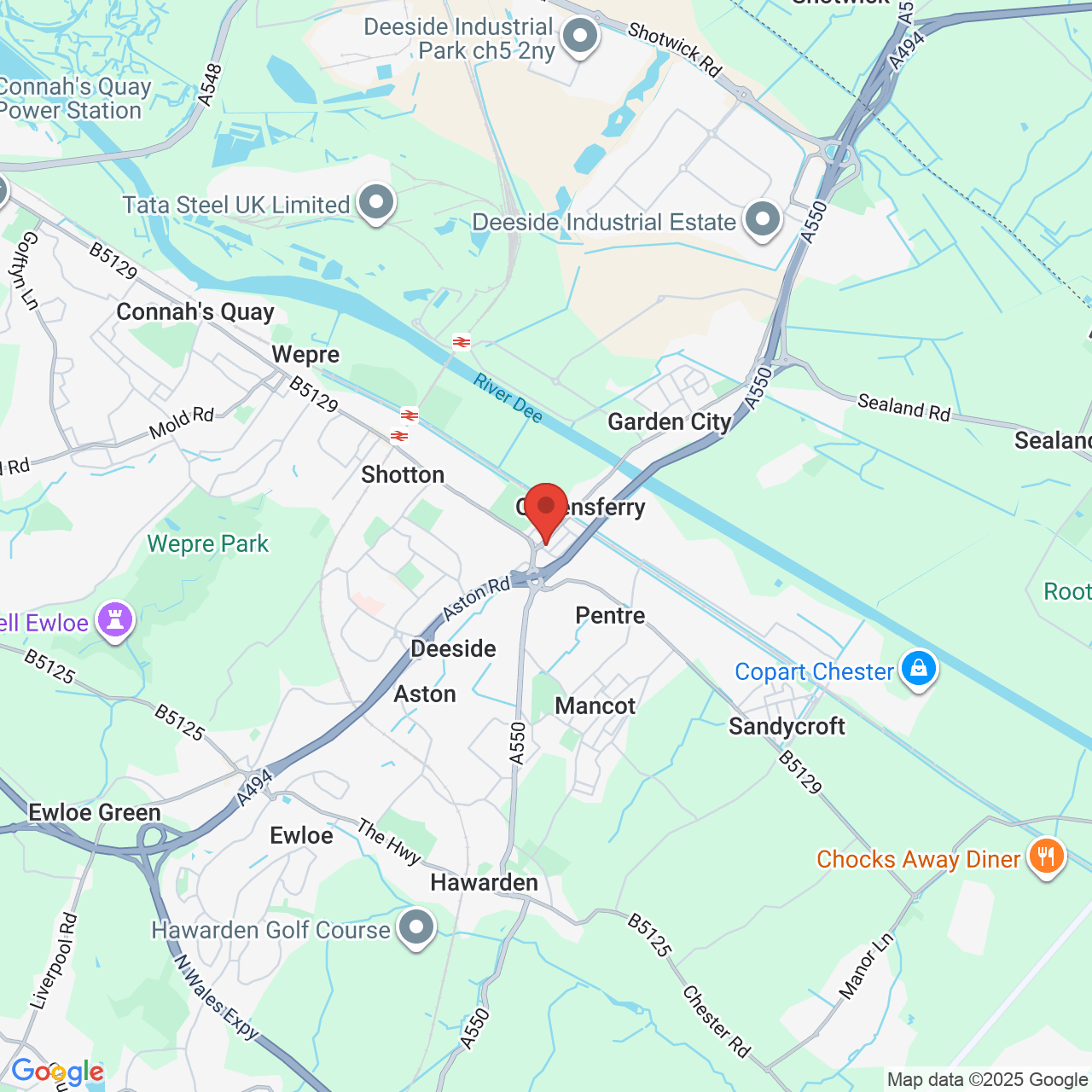 Map showing location of 2 Station Rd,, Deeside, United Kingdom, CH5 1SX