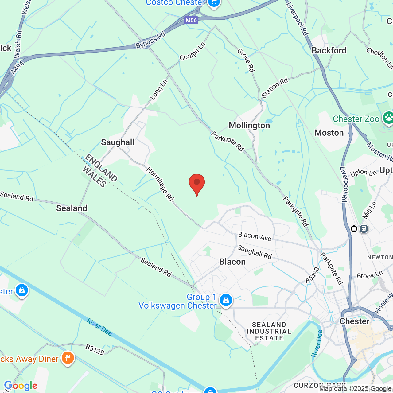 Map showing location of Chester, United Kingdom, CH1