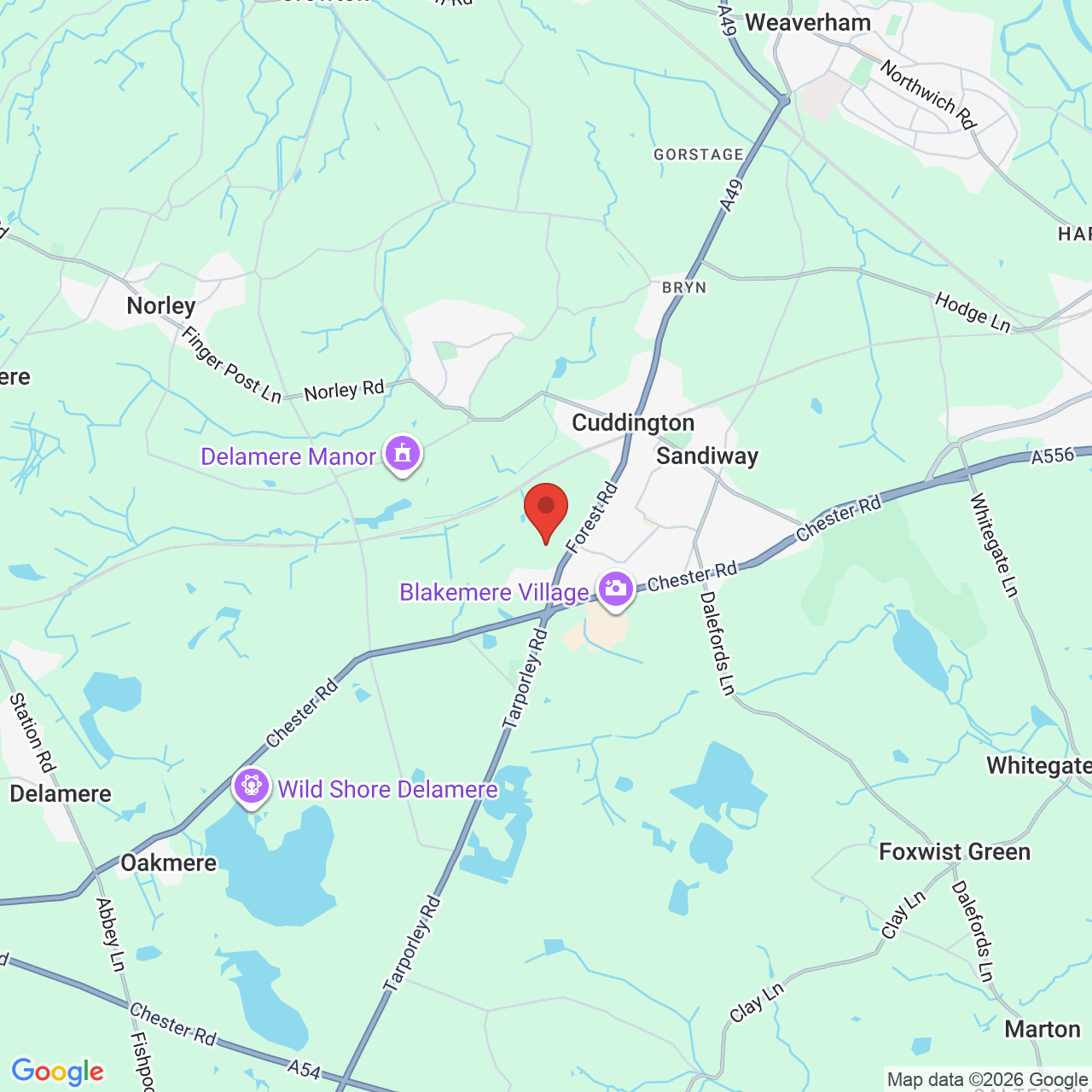 Map showing location of Warrington, Cheshire, United Kingdom, WA1