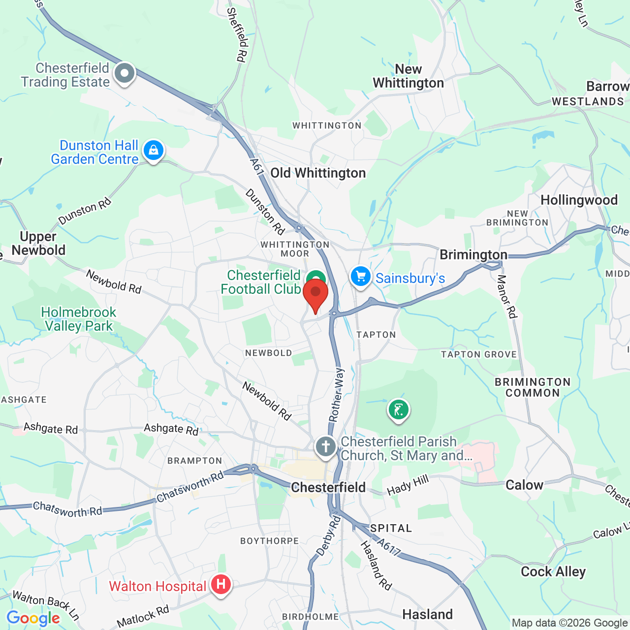 Map showing location of Lockfield Road, Chesterfield, United Kingdom, S41 8LS