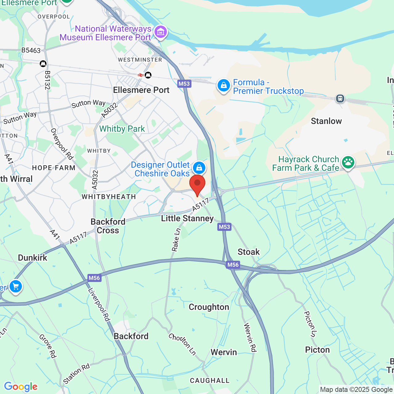 Map showing location of Kinsey Road, Ellesmere Port, United Kingdom, CH65 9JJ