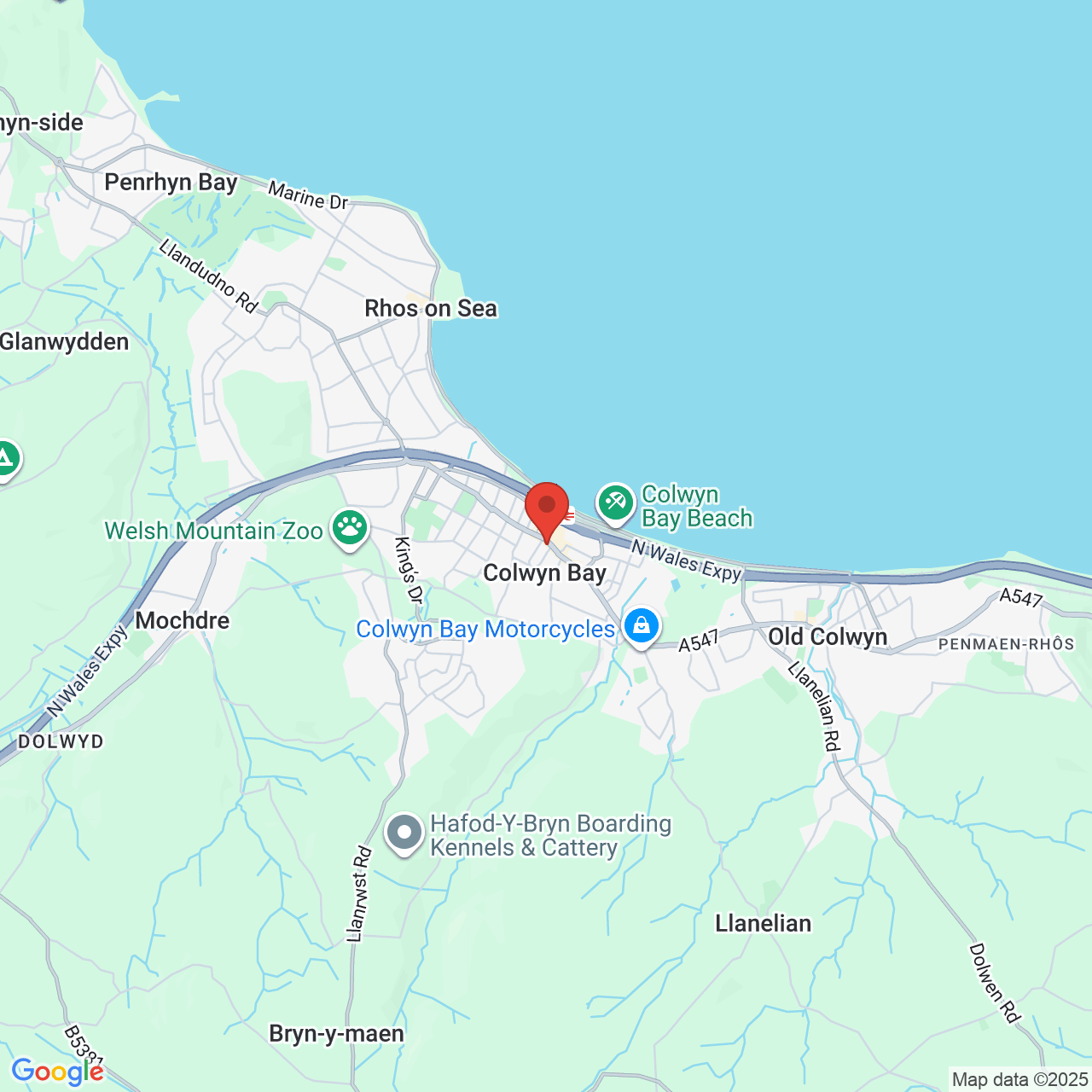 Map showing location of 8-10 Abergele Rd,, Colwyn Bay, United Kingdom, LL29 7NN