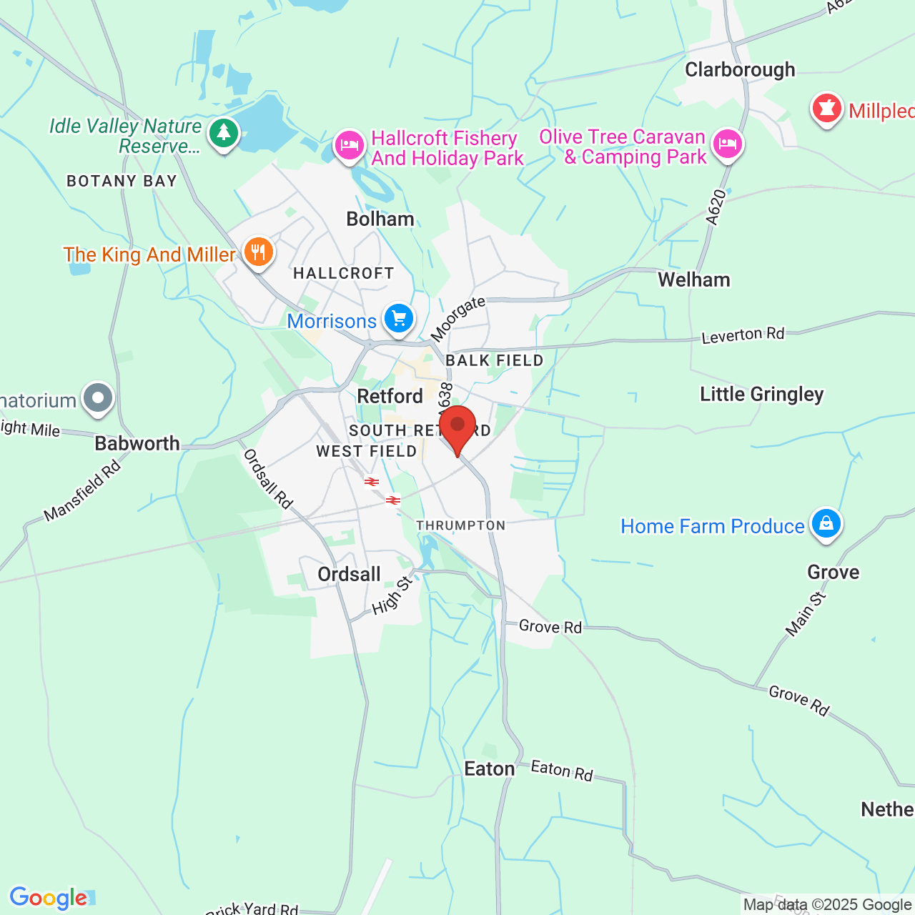 Map showing location of London Road, Retford, United Kingdom, DN22 6AZ