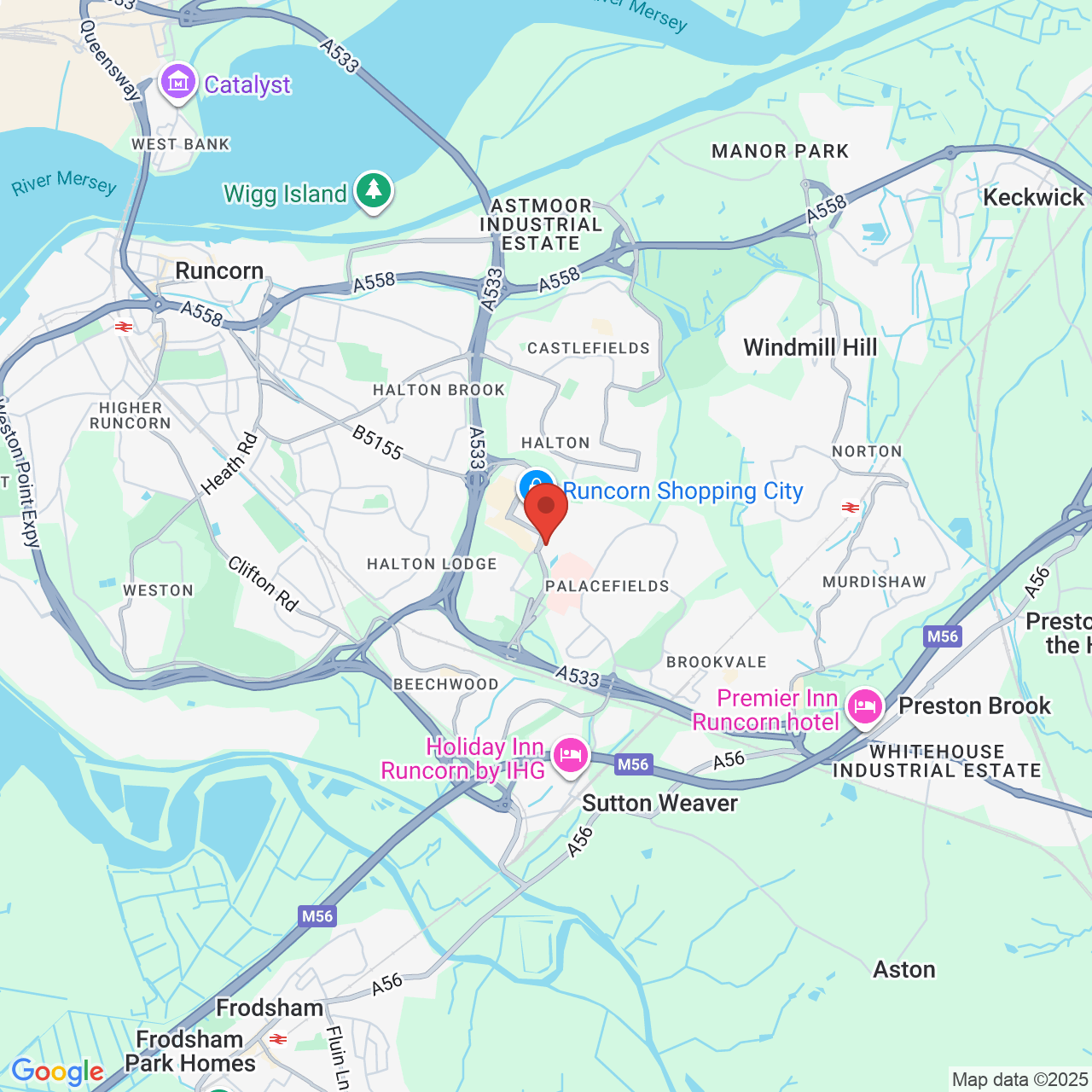 Map showing location of Hospital Way, Hallwood, United Kingdom, WA7 2HQ