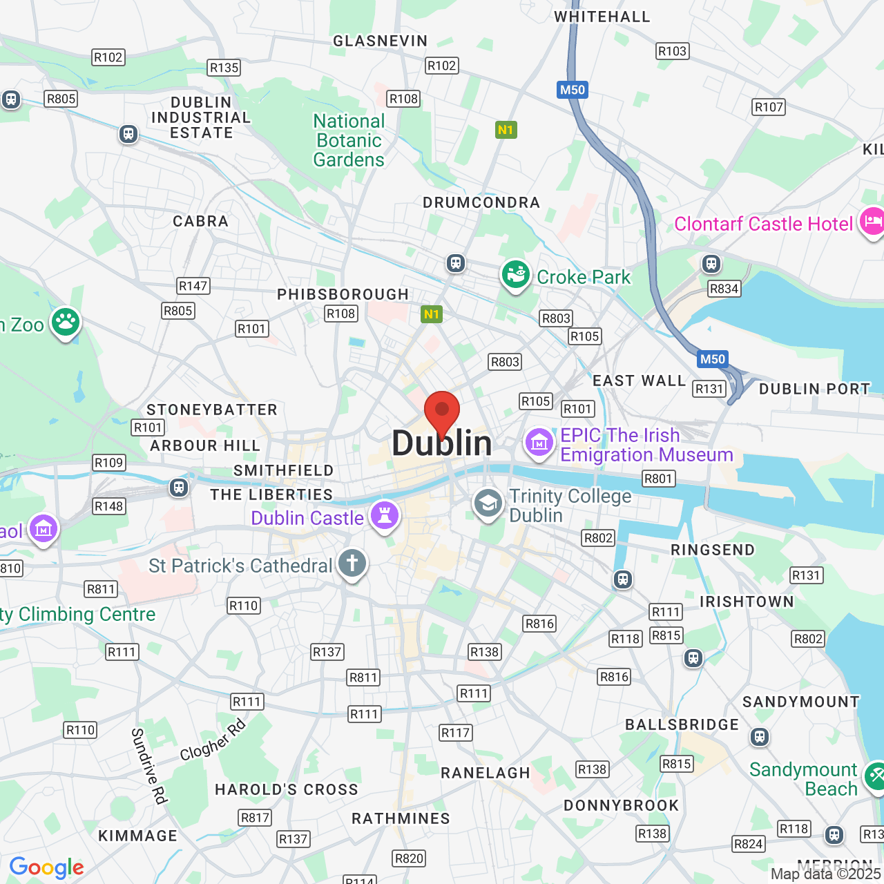 Map showing location of Dublin, Ireland, D4