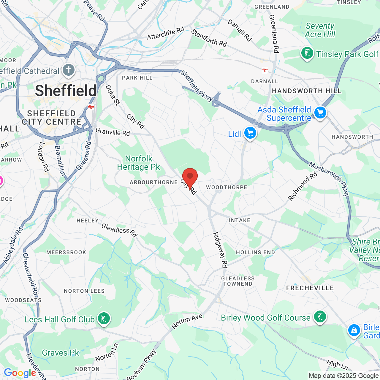 Map showing location of 766, City Road, Sheffield, United Kingdom, S2 1GJ