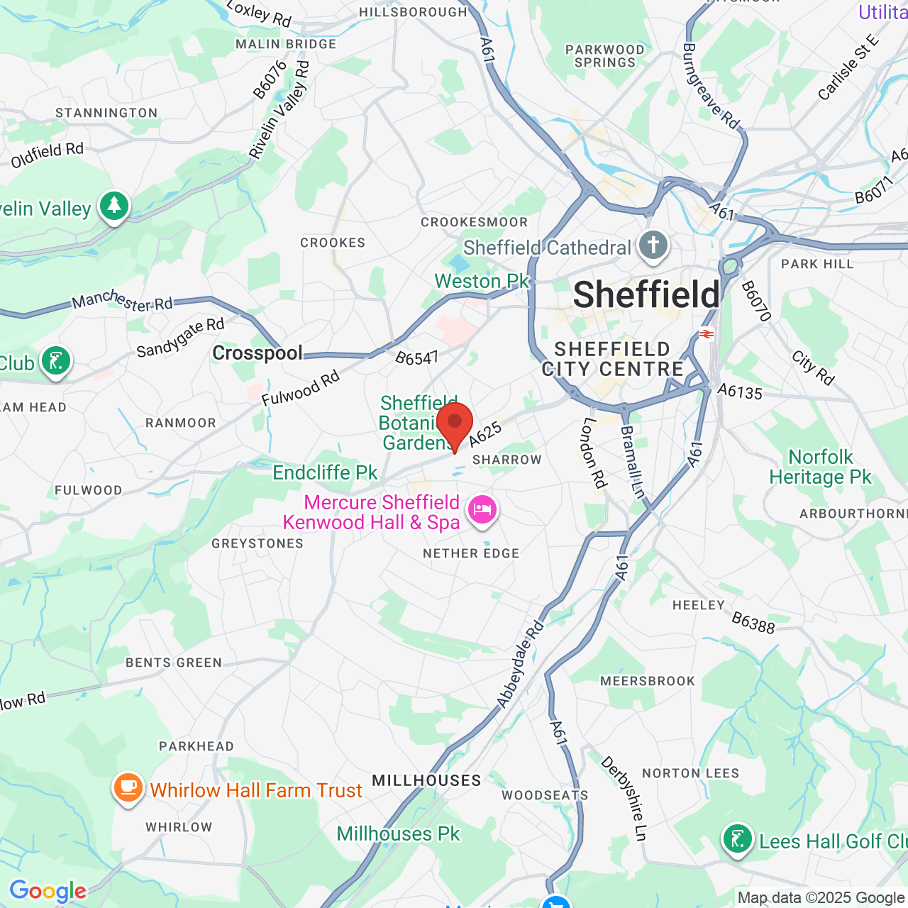Map showing location of 1-3, Ecclesall Road, Sheffield, United Kingdom, S11 8PN