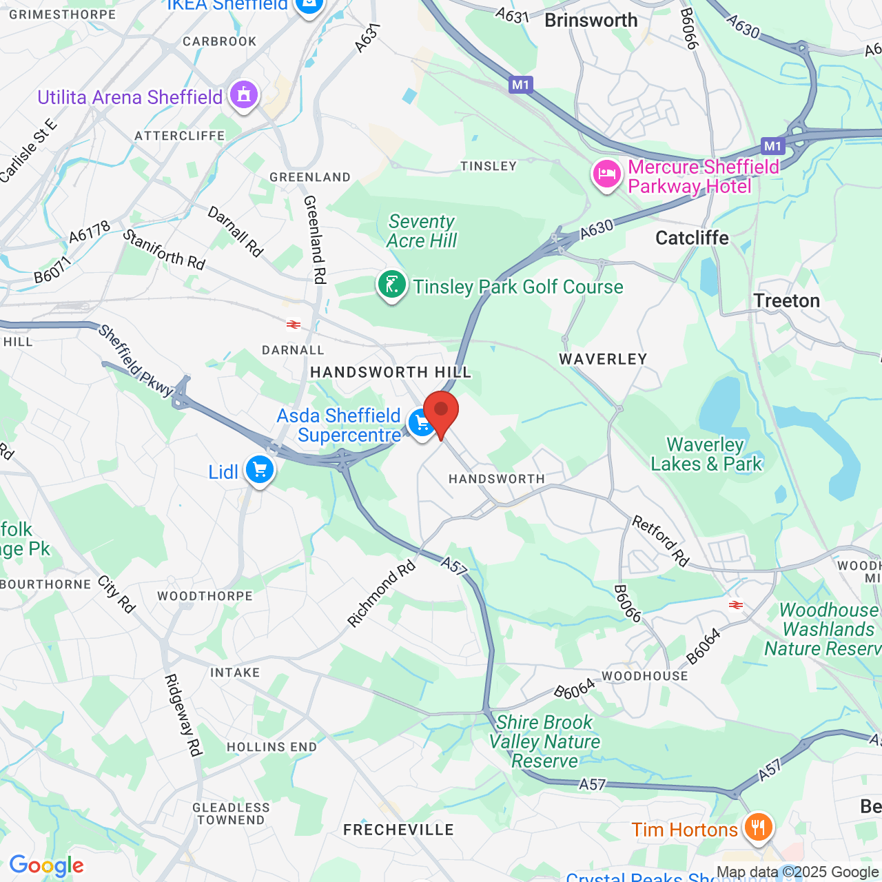 Map showing location of 193, Handsworth Road, Sheffield, United Kingdom, S13 8HR