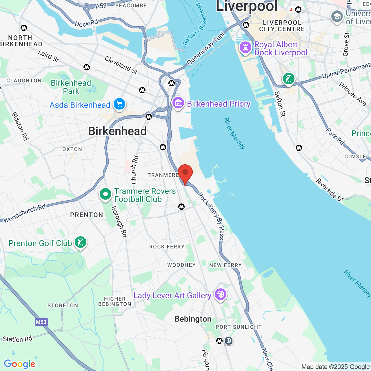 Map showing location of 89 St Paul's Rd, Rock Ferry, Birkenhead, United Kingdom, CH42 1LJ