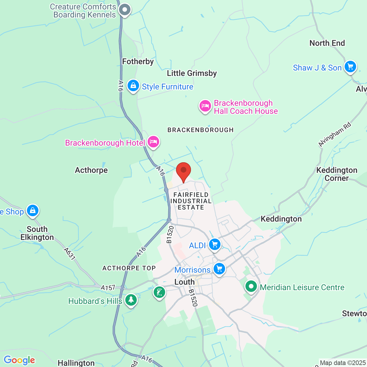 Map showing location of Bolingbroke Road, Louth, United Kingdom, LN11 0WA