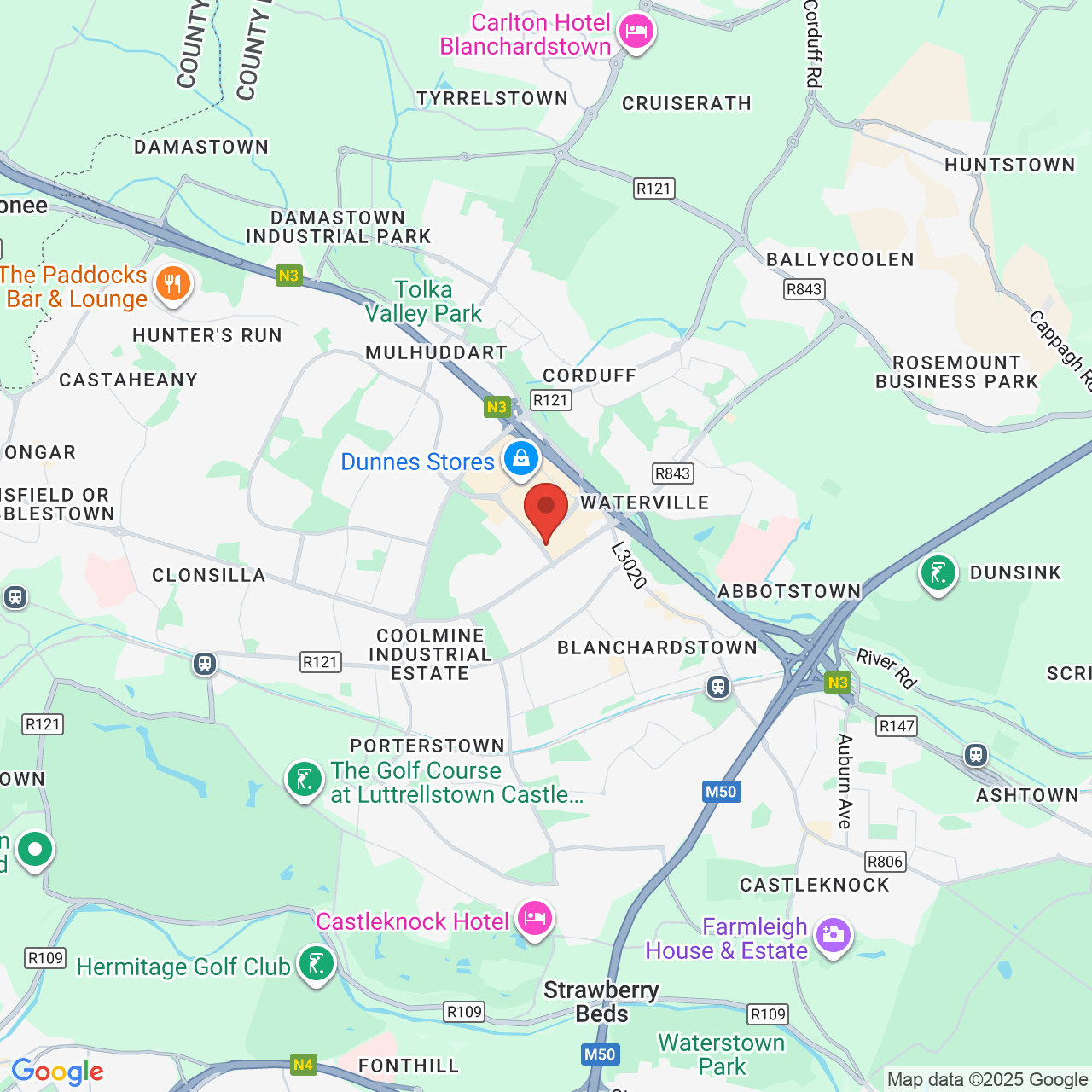 Map showing location of Dublin, Ireland